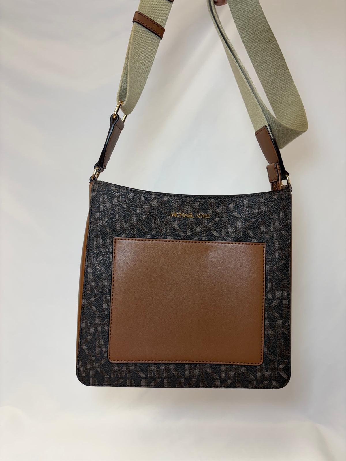 Michael Kors brown monogram crossbody gently-used