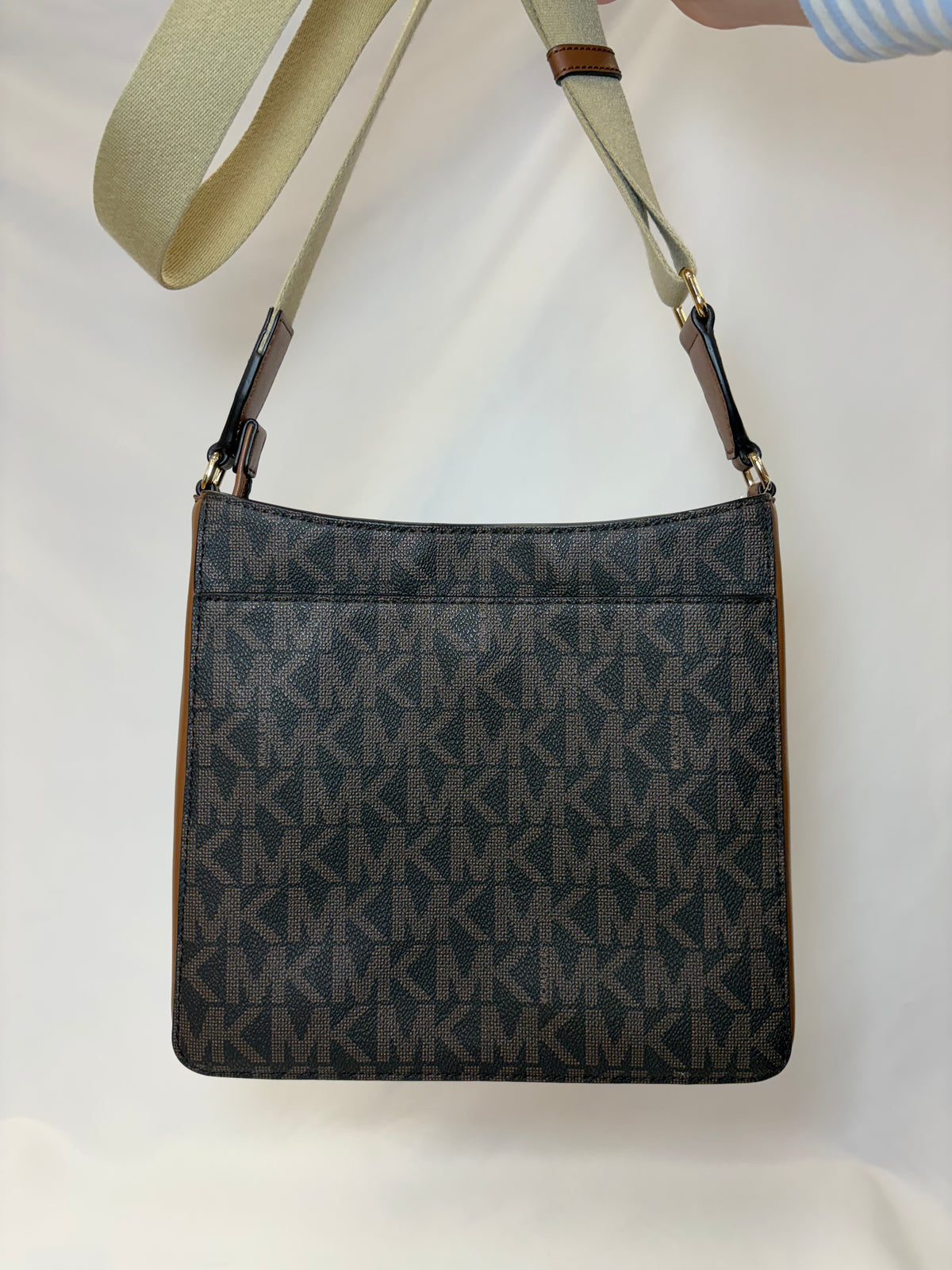 Michael Kors brown monogram crossbody gently-used