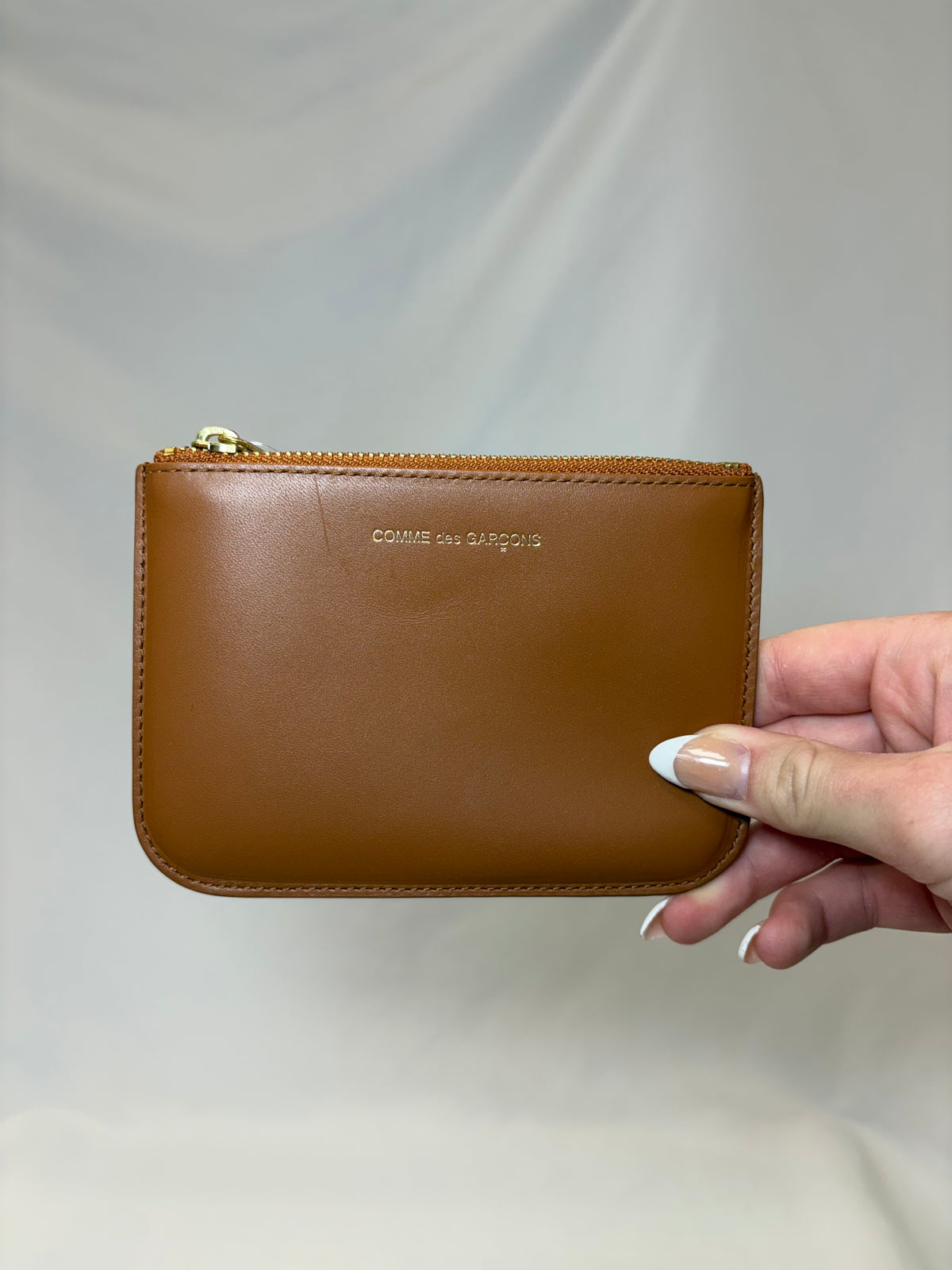 COMME des GARCONS brown zip pouch gently-used