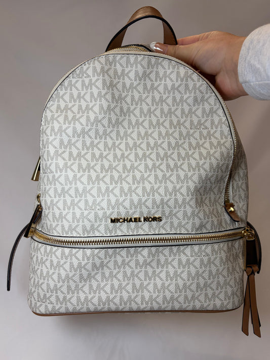 Michael Kors White Signature Backpack-Gently Used