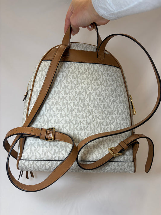 Michael Kors White Signature Backpack-Gently Used