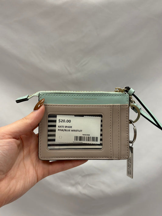 Kate Spade Pink/Blue Wristlet-Gently Used
