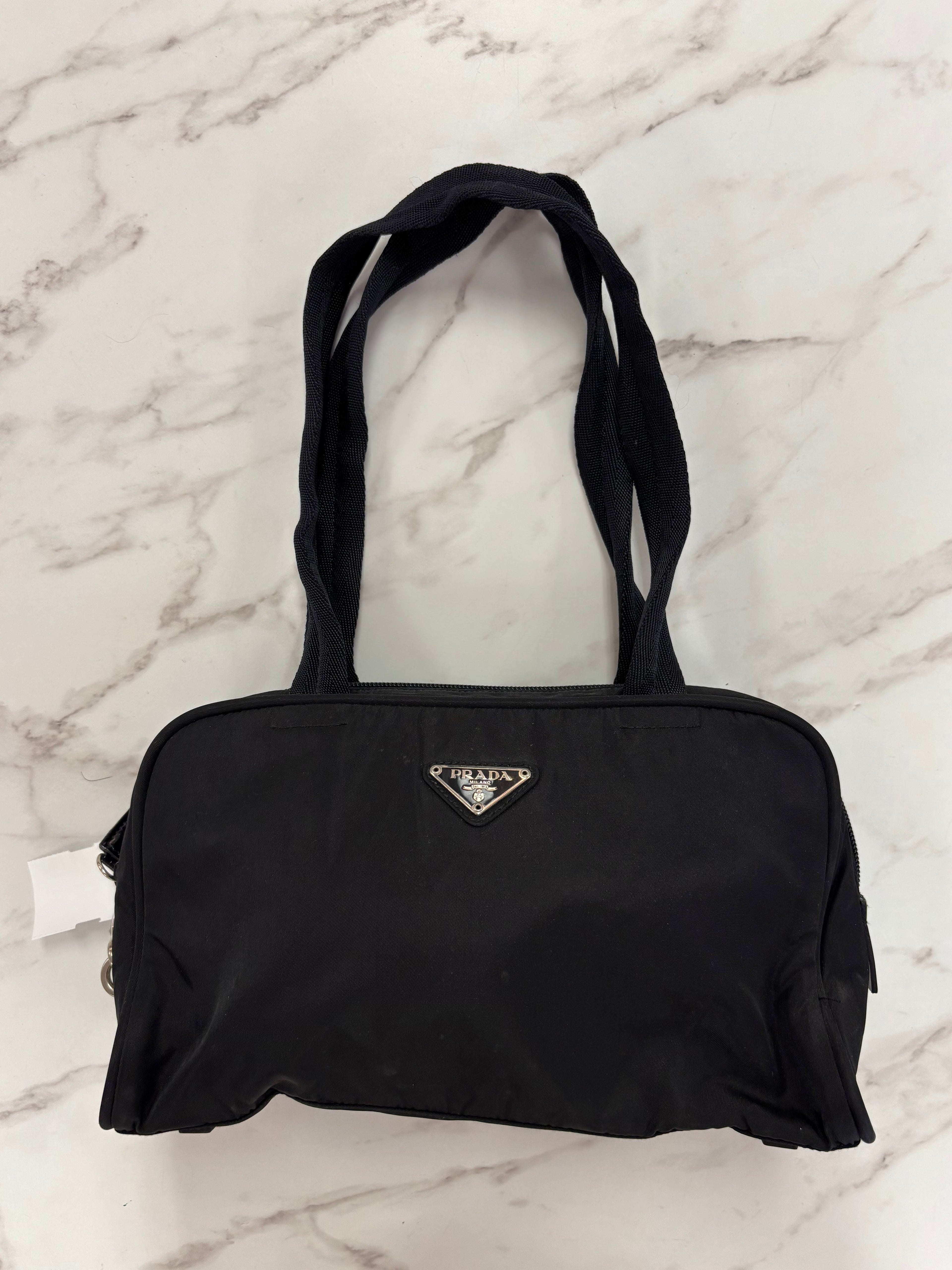 Prada black nylon Boston bag