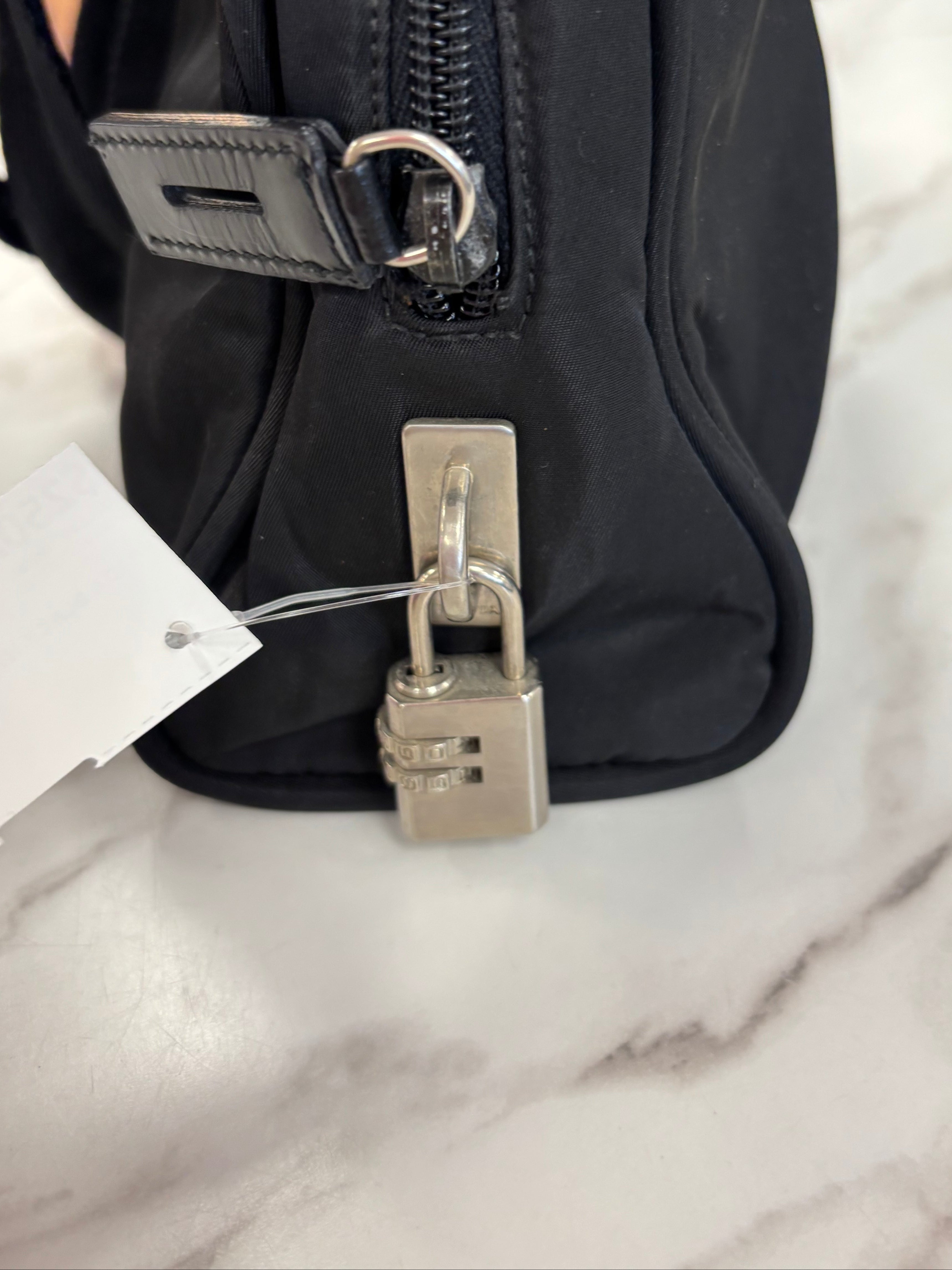 Prada black nylon Boston bag