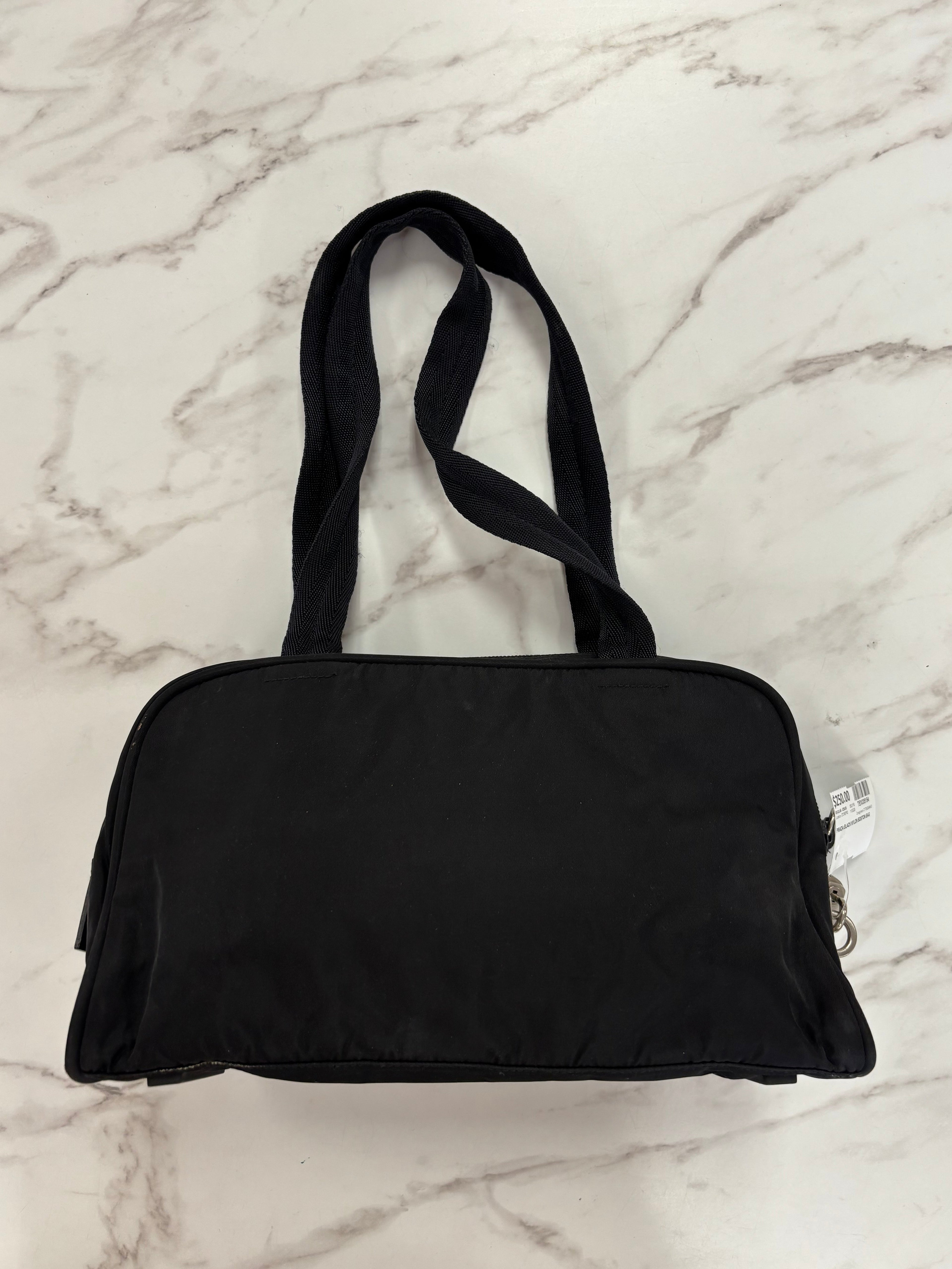 Prada black nylon Boston bag