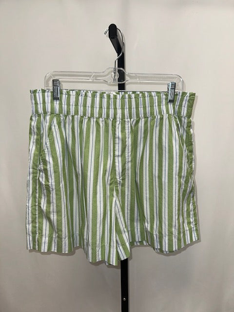 Aerie green striped shorts size L