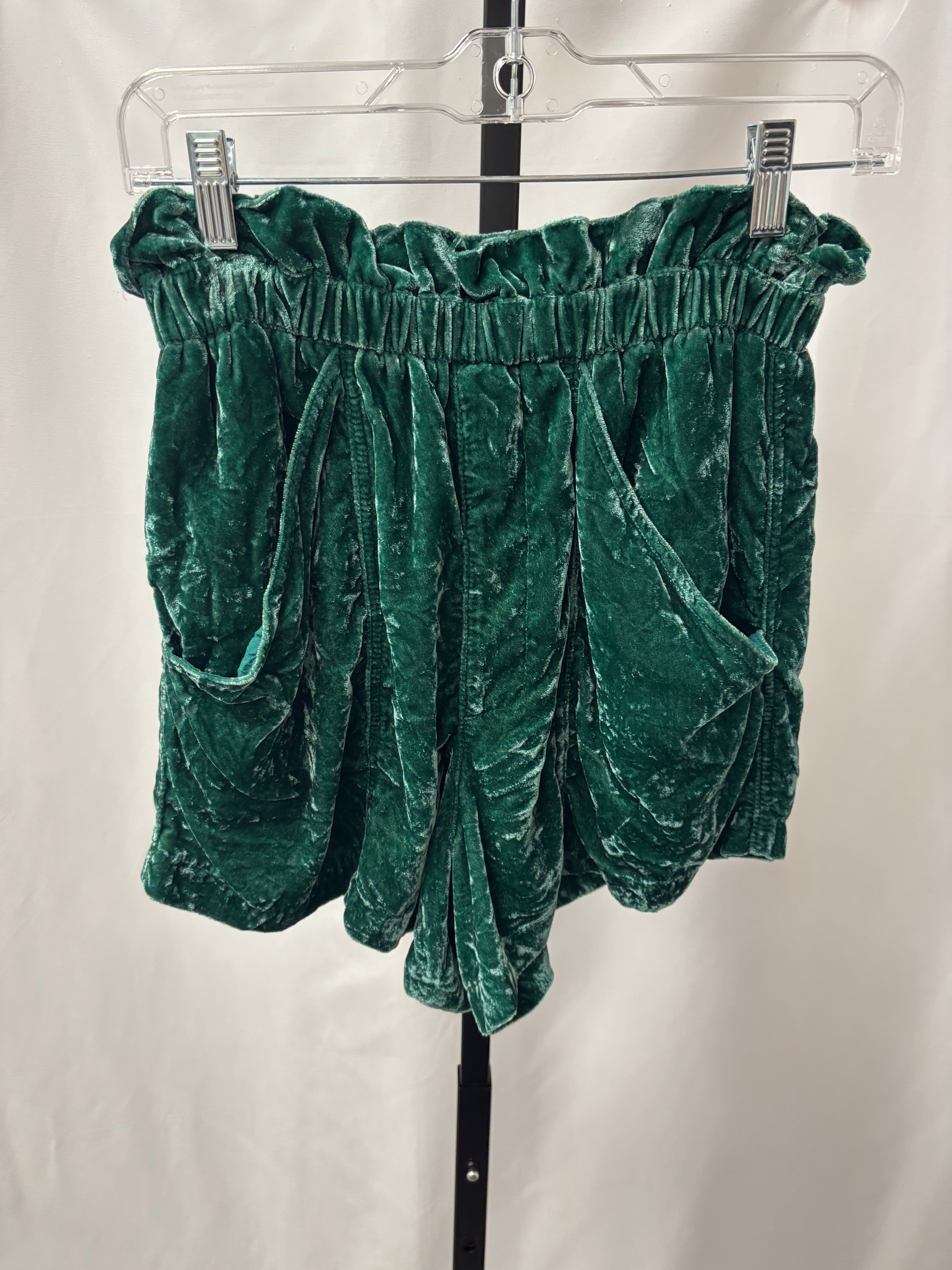 Free people green velvet shorts size S