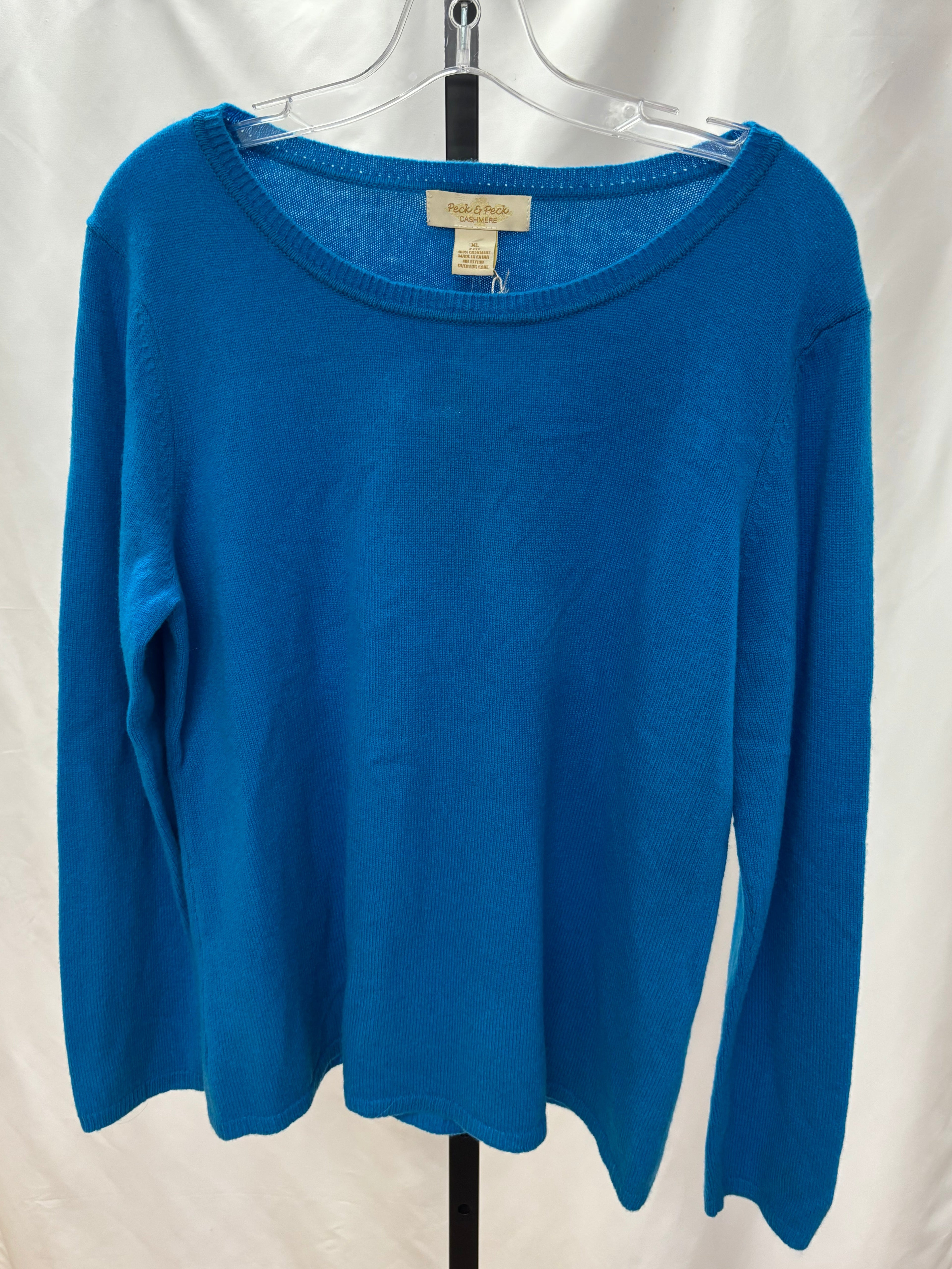 Peck & Peck turquoise cashmere sweater size XL
