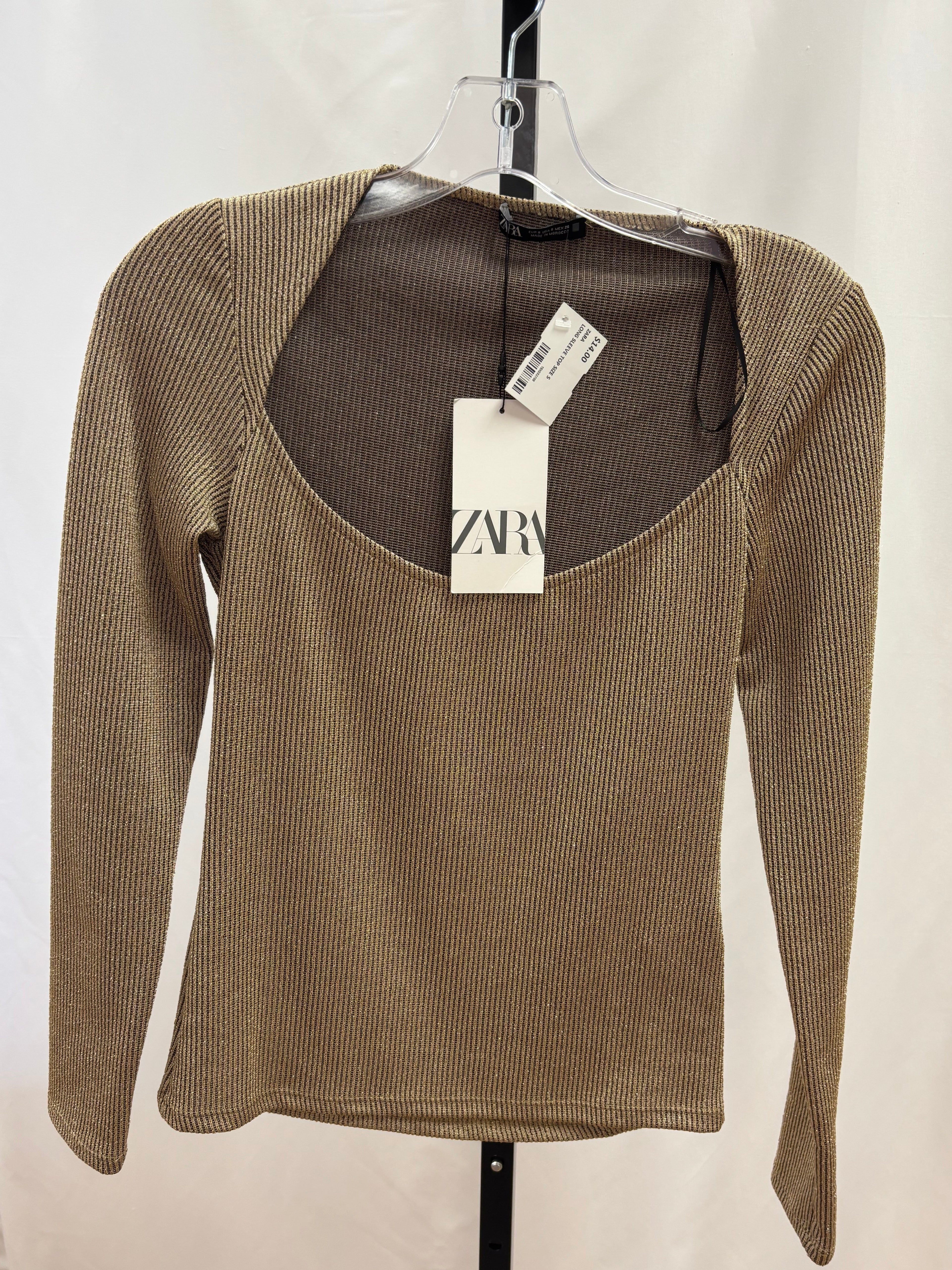 Zara gold long sleeve top size S