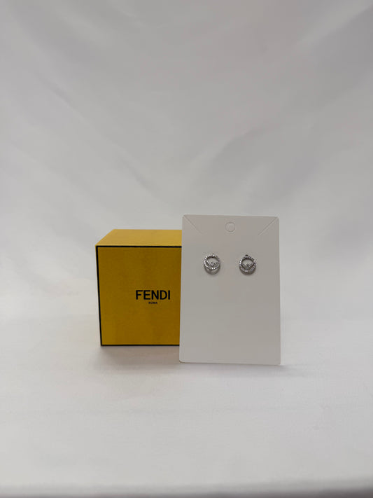 Fendi Silver F Earrings-10/10 Condition
