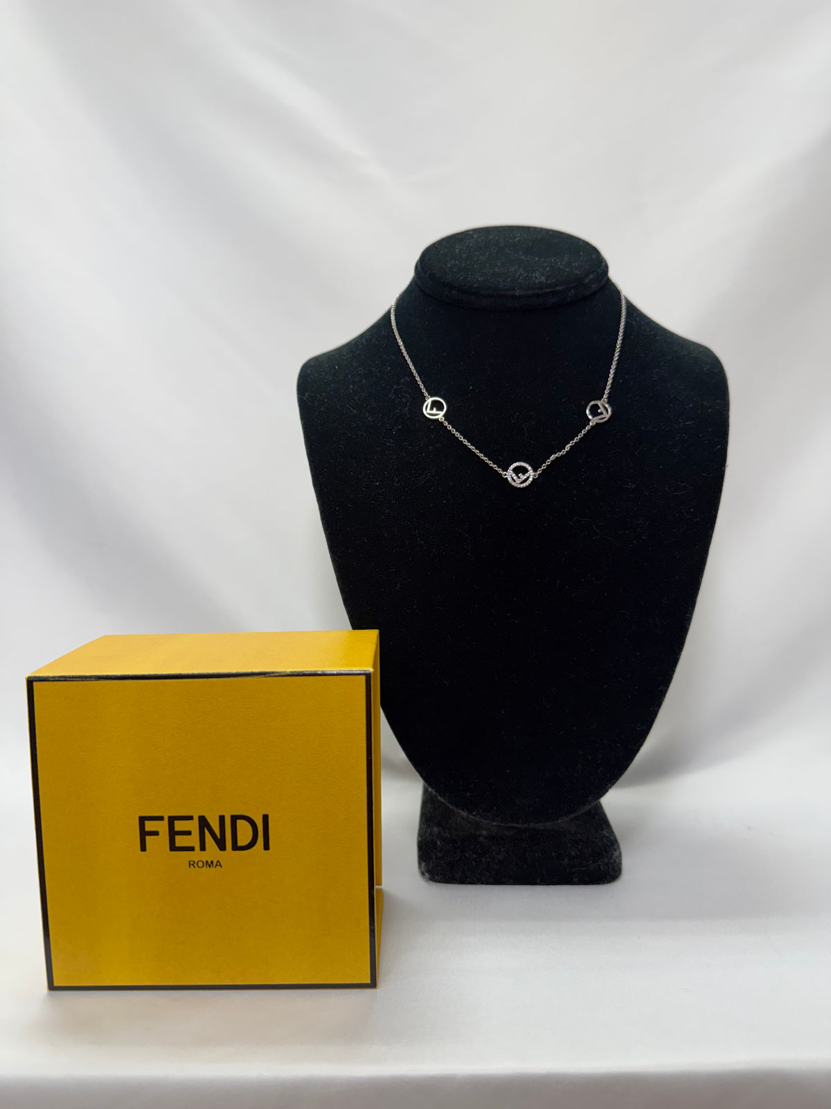 Fendi Silver F Necklace-10/10 Condition