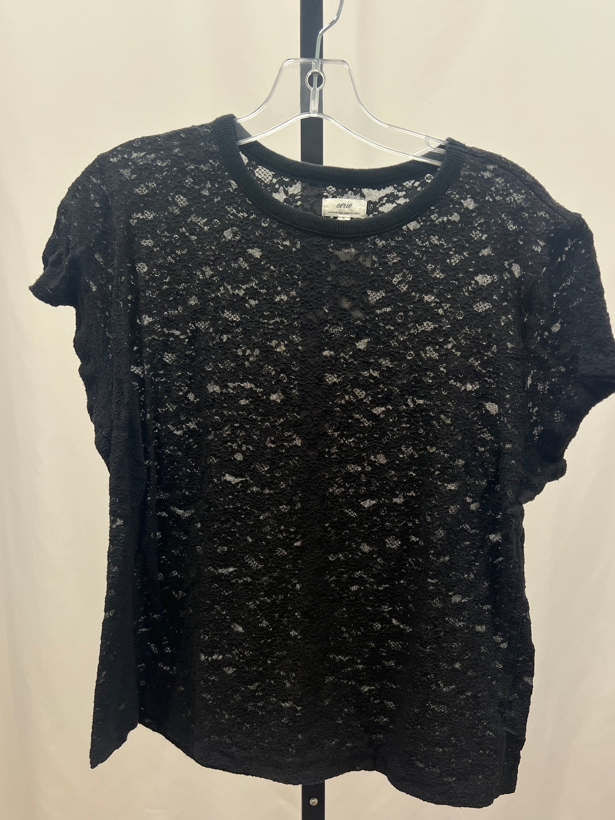 Aerie Black Lace Shirt Size XL