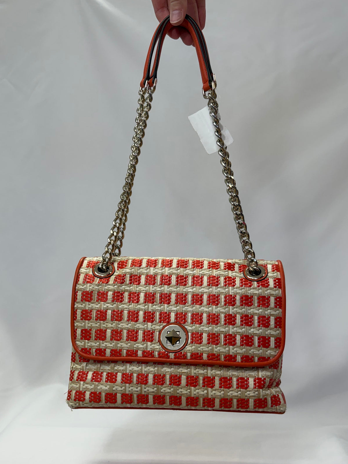 Kate Spade Coral Wicker Bag As Is-Gently Used