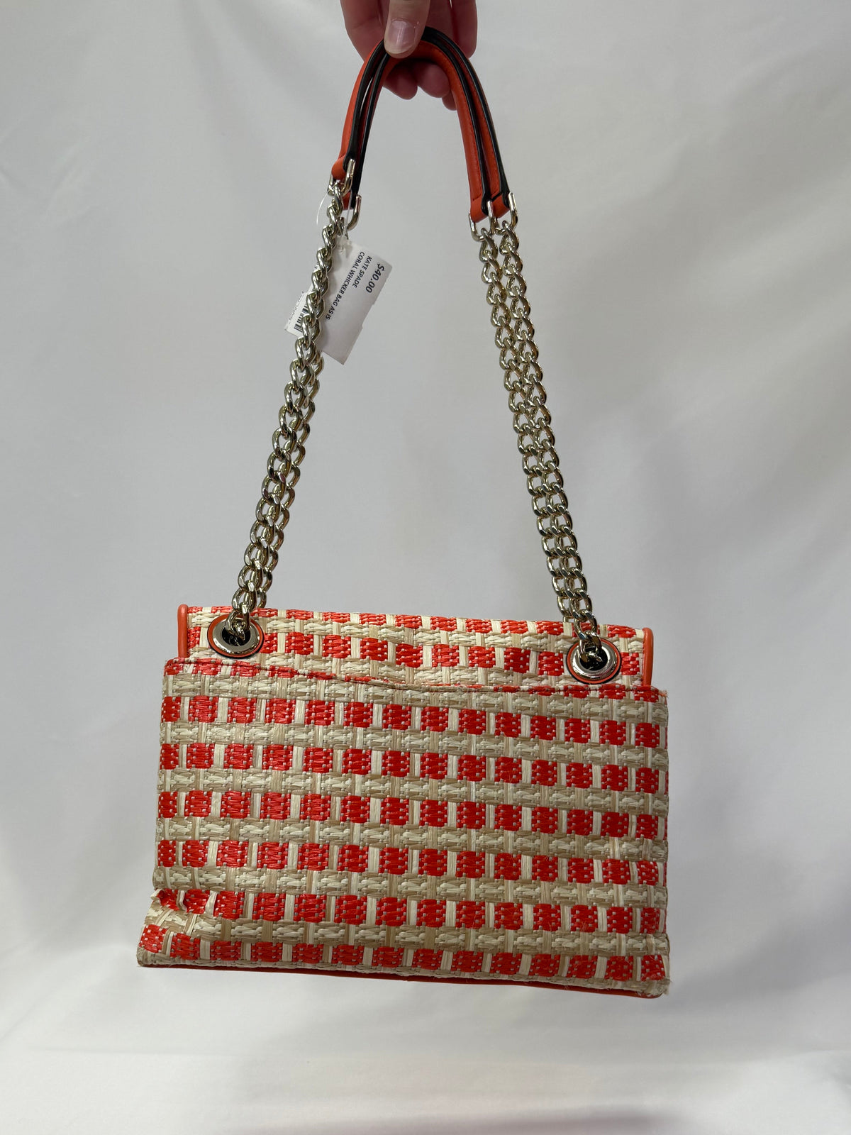 Kate Spade Coral Wicker Bag As Is-Gently Used