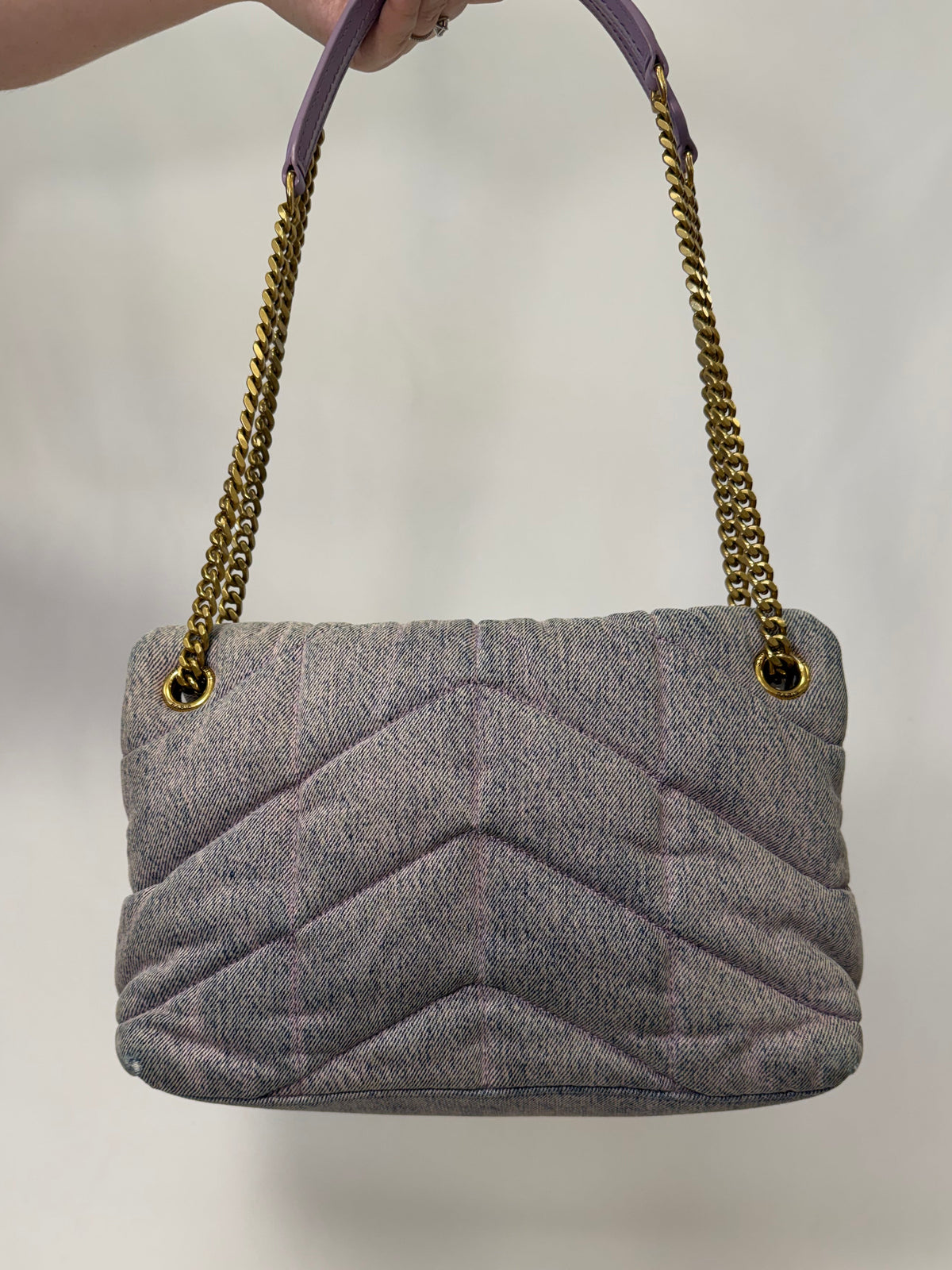 YSL Purple Quilted Loulou Handbag-Gently Used