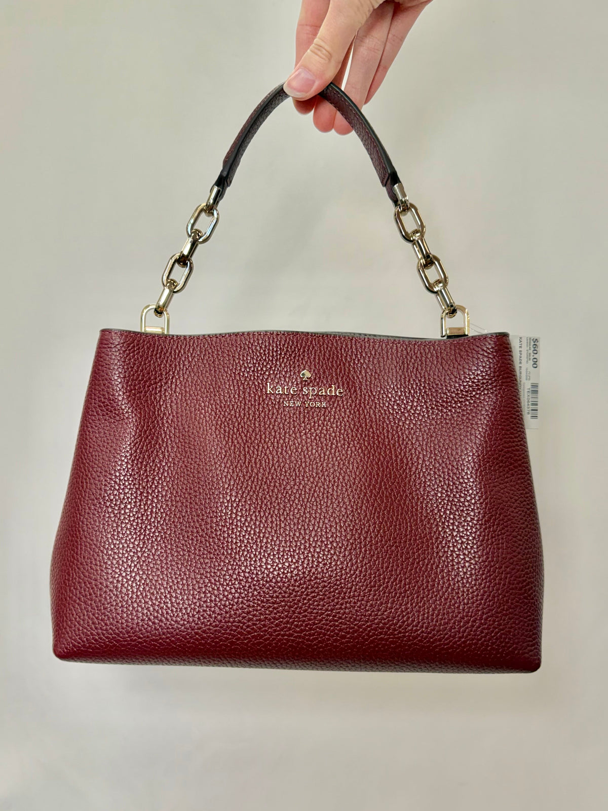 Kate Spade Burgundy Handbag with Crossbody Strap-10/10 Condition