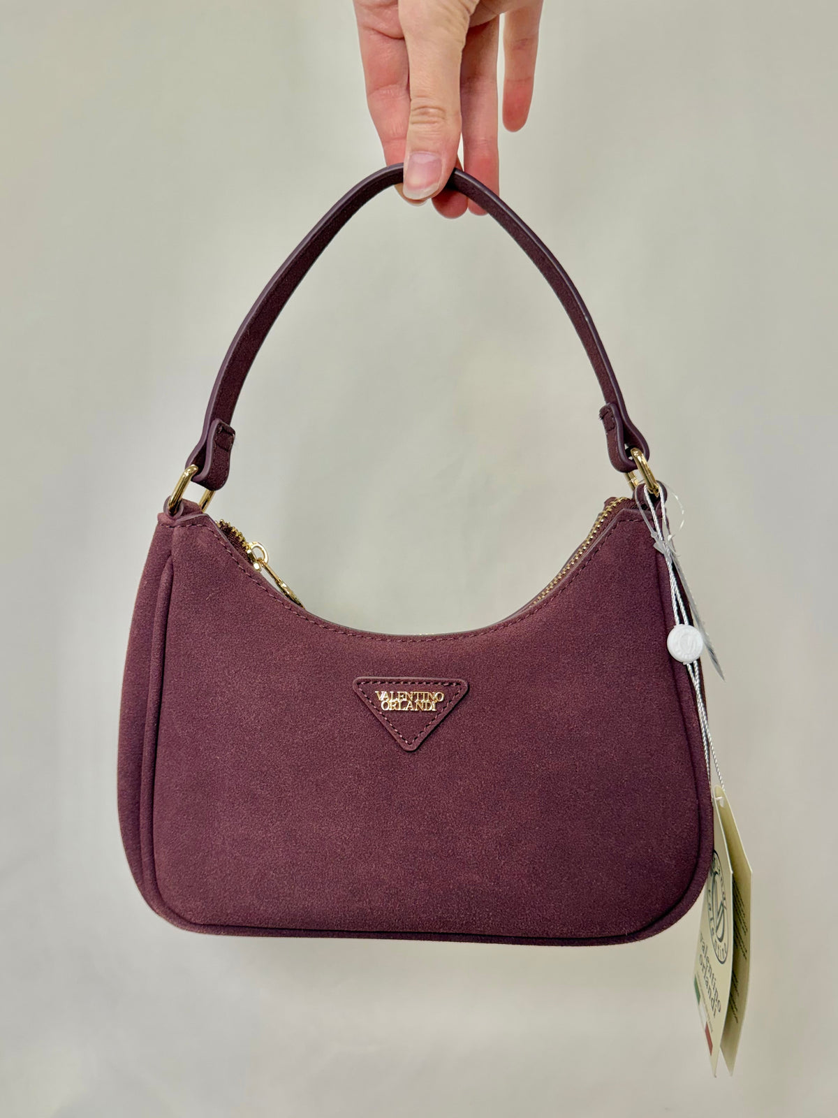 Valentino Orlandi Burgundy Suede Hangbag-10/10 Condition