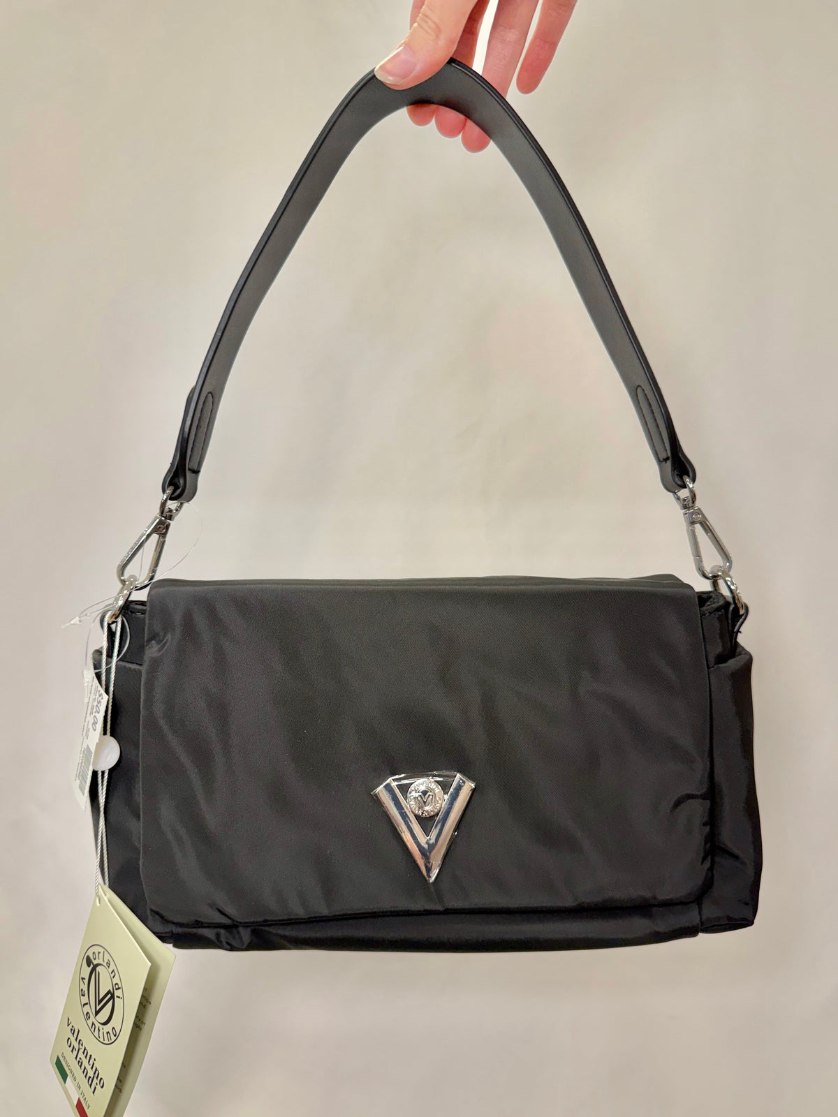 Valentino Orlandi Nylon Black Handbag NWT-10/10 Condition
