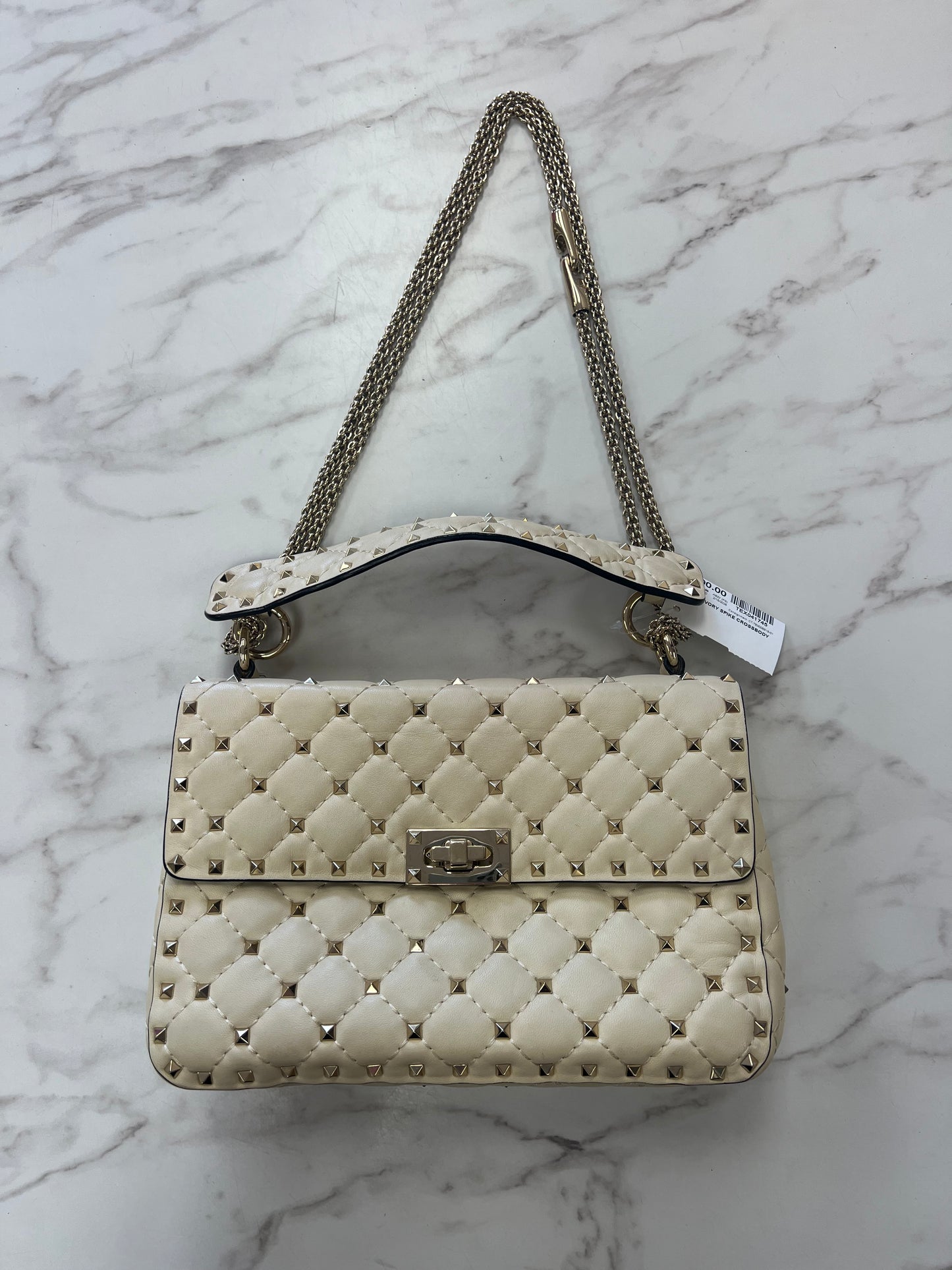 Valentino Ivory Studded Crossbody/Shoulder Bag