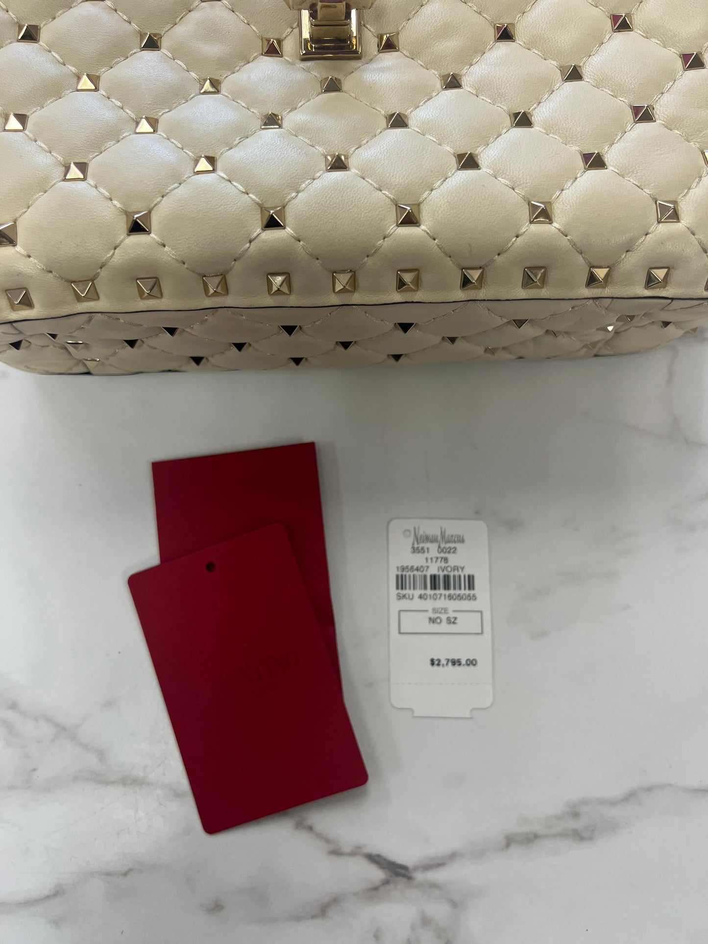 Valentino Ivory Studded Crossbody/Shoulder Bag