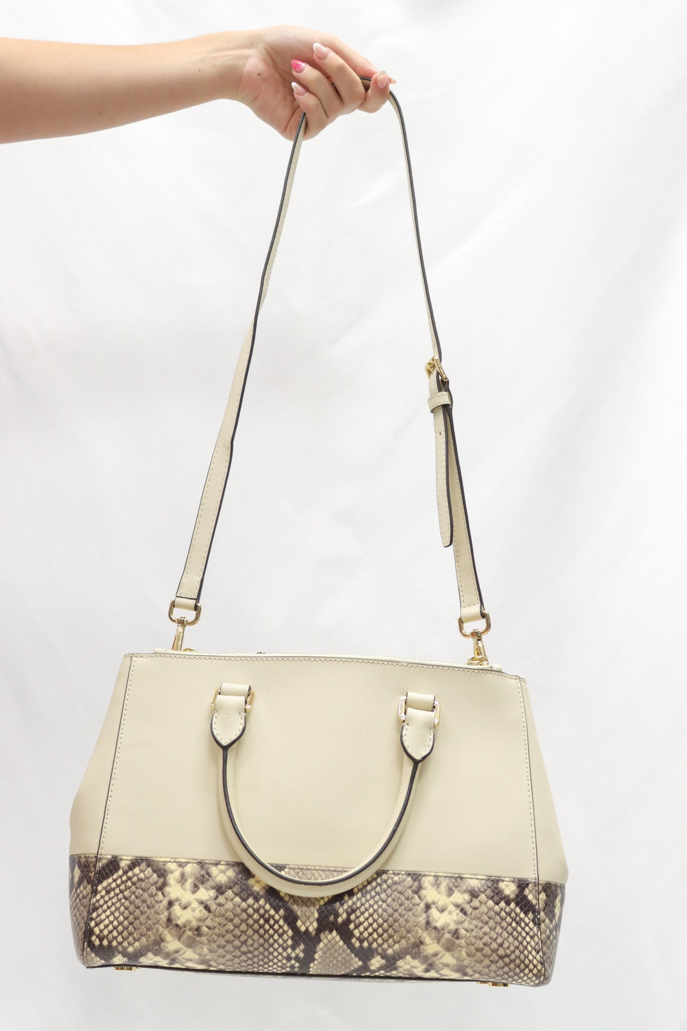 Michael Kors Creme Snake Skin Handbag