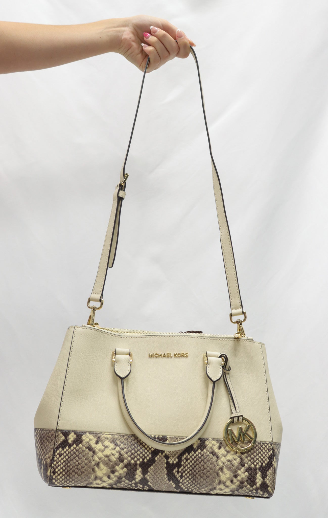 Michael Kors Creme Snake Skin Handbag