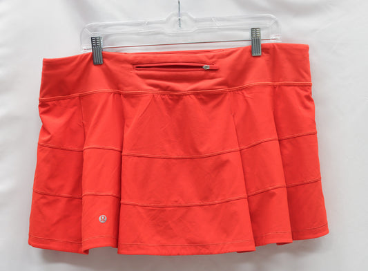 Lululemon Red Pace Rival Skirt Size 14