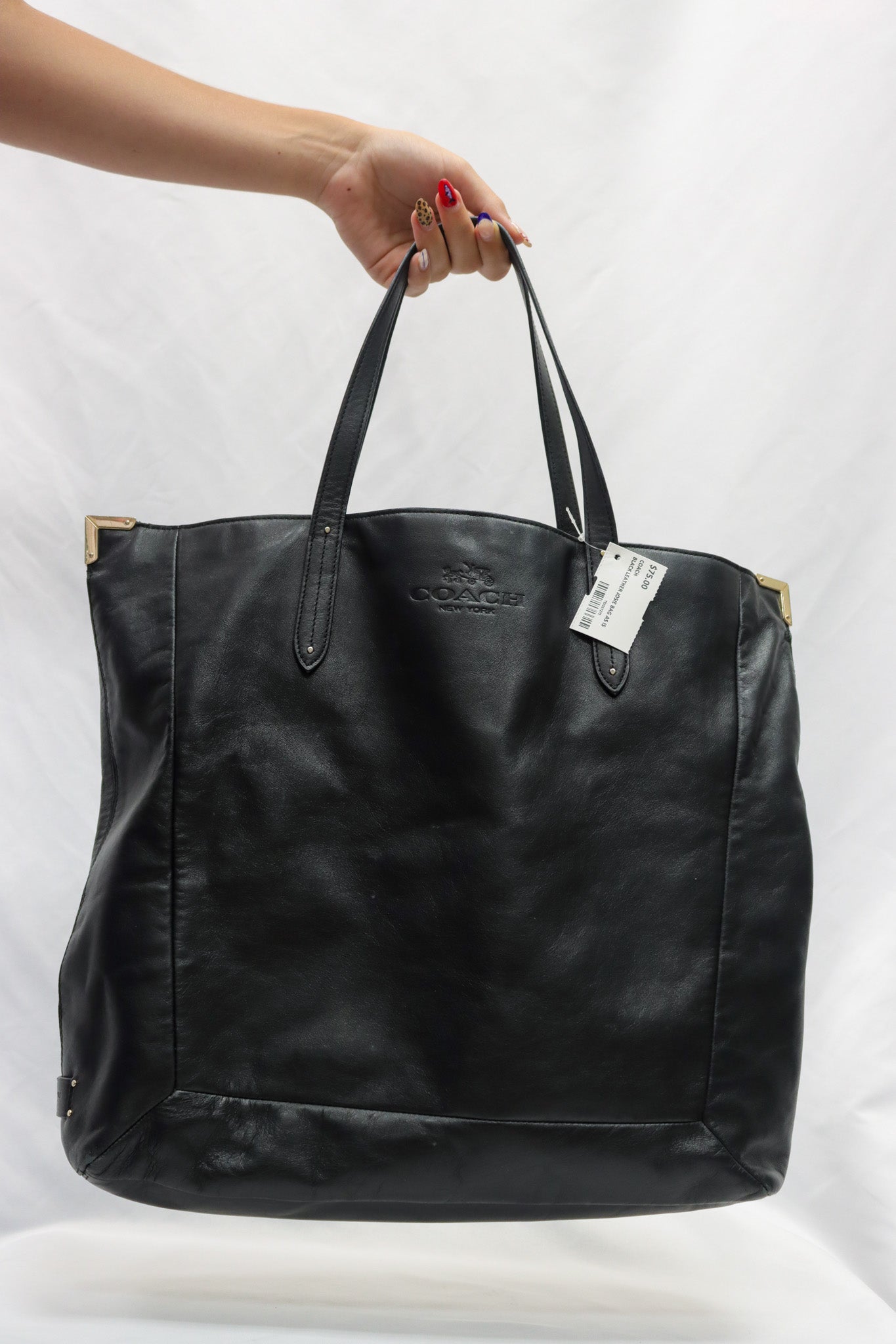 Coach Black Leather Tote Josie AS IS