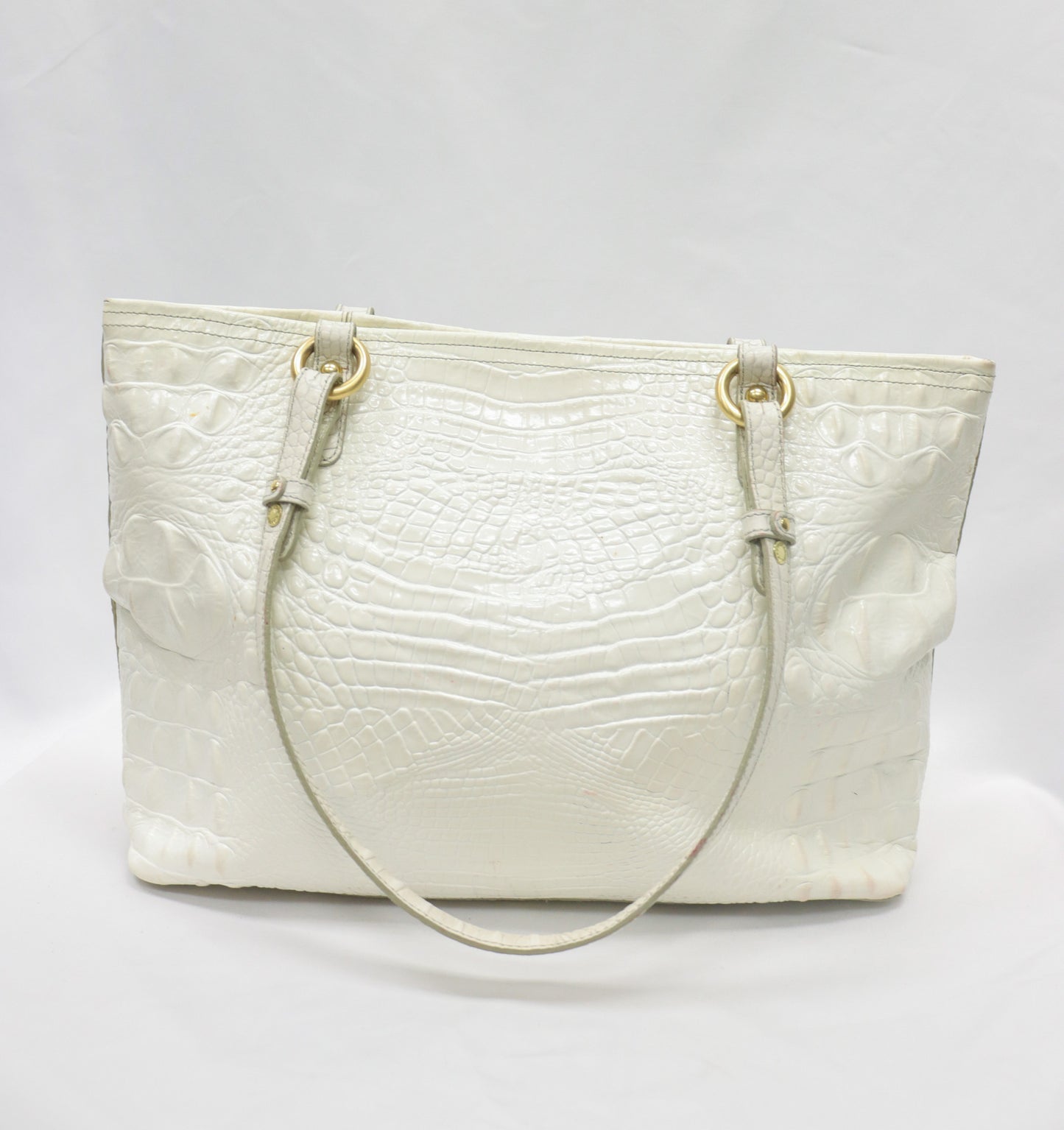 Brahmin White Tote Purse AS IS