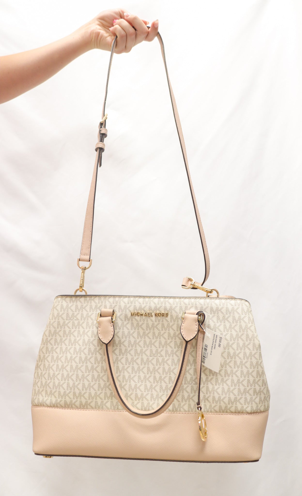 Michael Kors White/Pink Handbag As Is