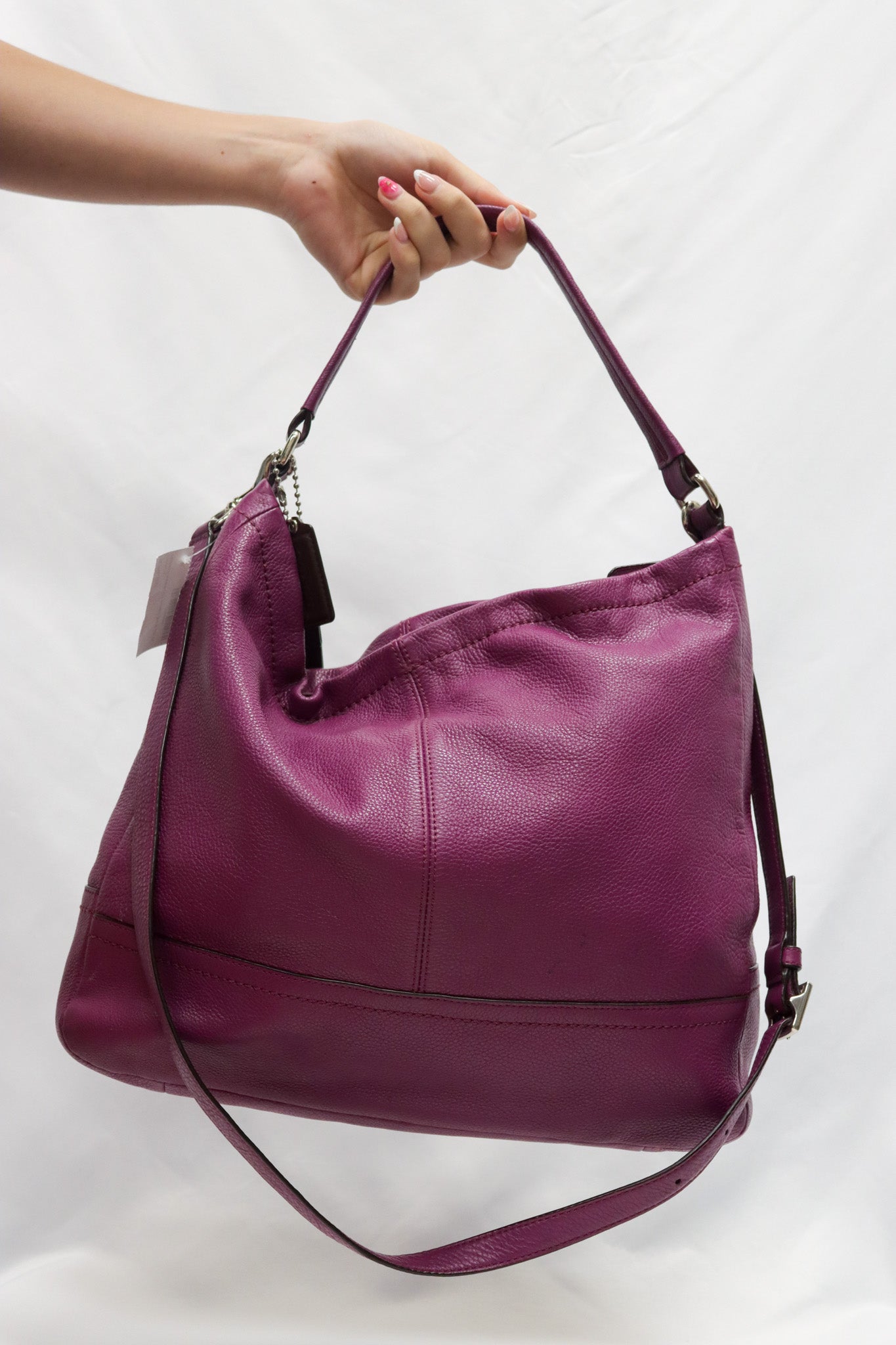 Coach Purple Pebbled Hobo Bag As Is