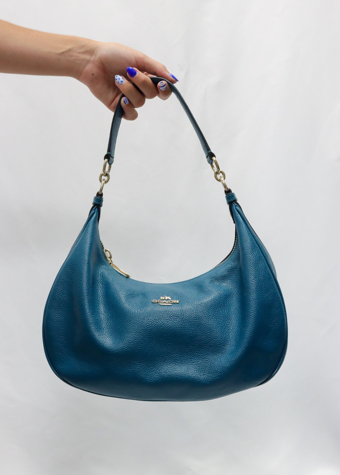 Coach Teal Harley East/West Hobo Bag