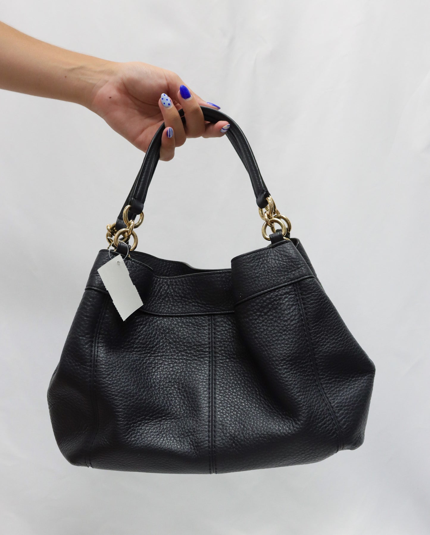 Coach Charcoal pebbled handbag