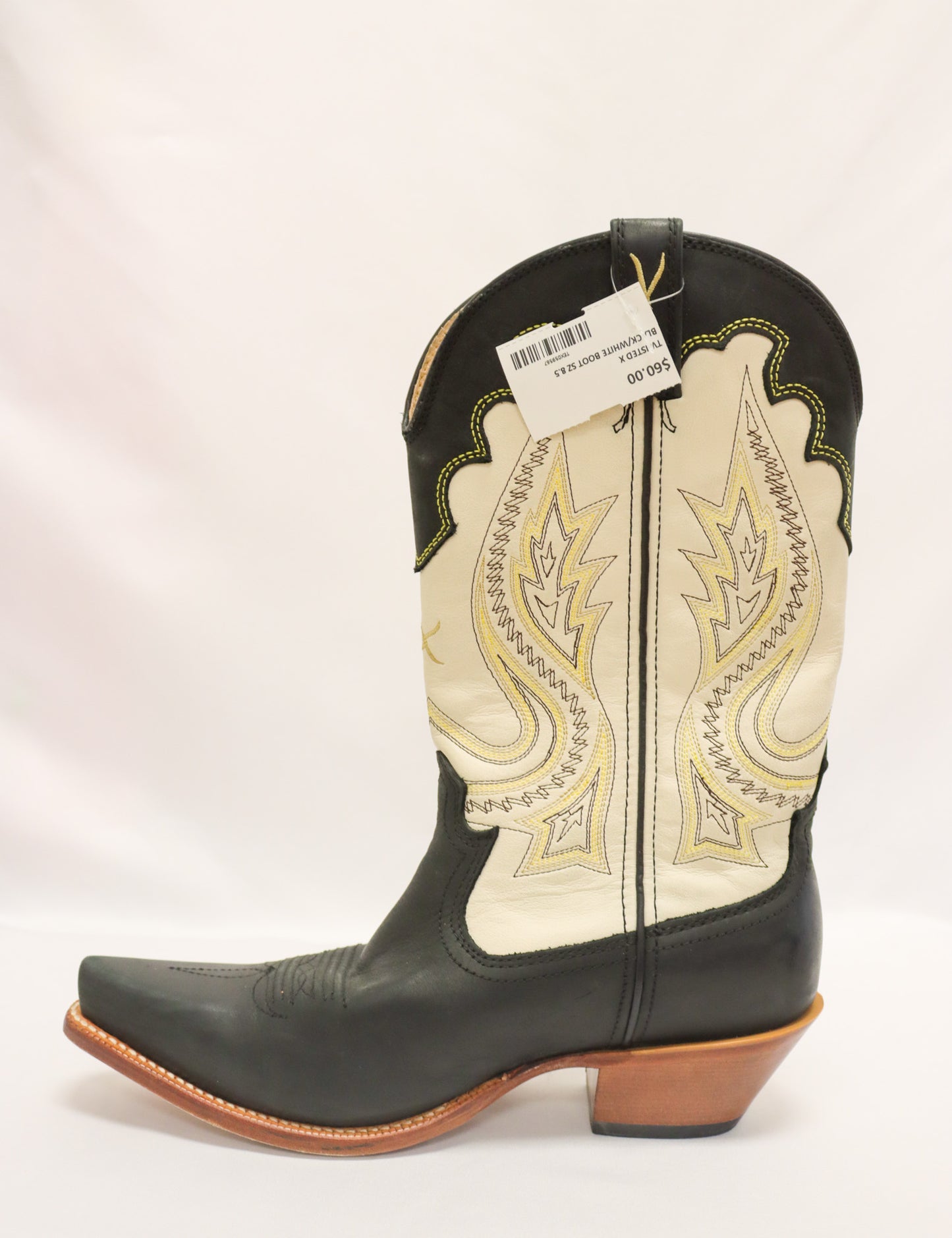 Twisted X Black/White Boots Size 8.5
