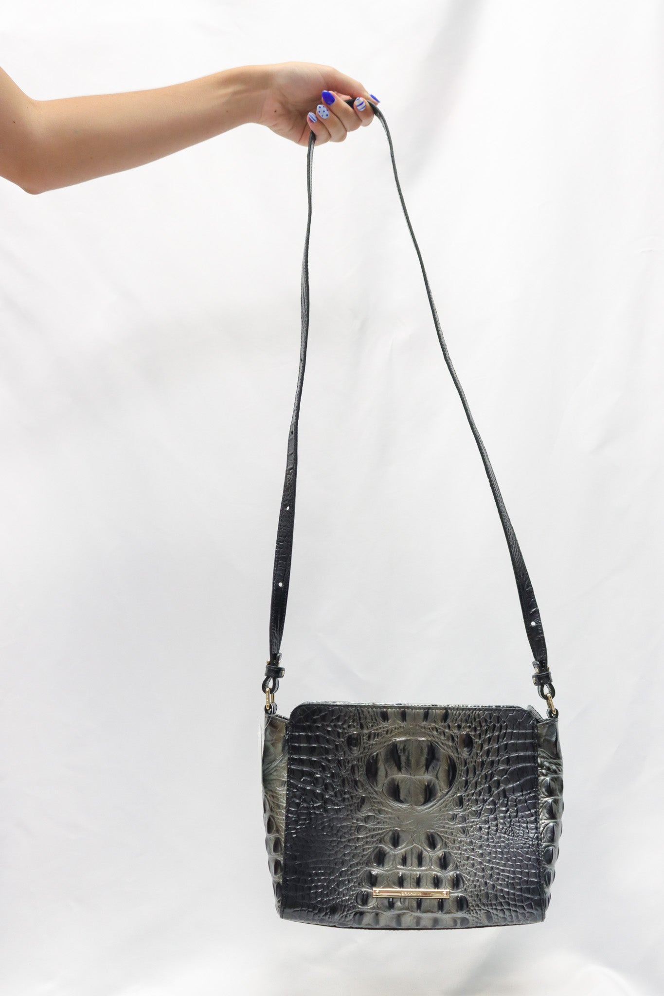 Brahmin Handbag Gray Hillary Crossbody
