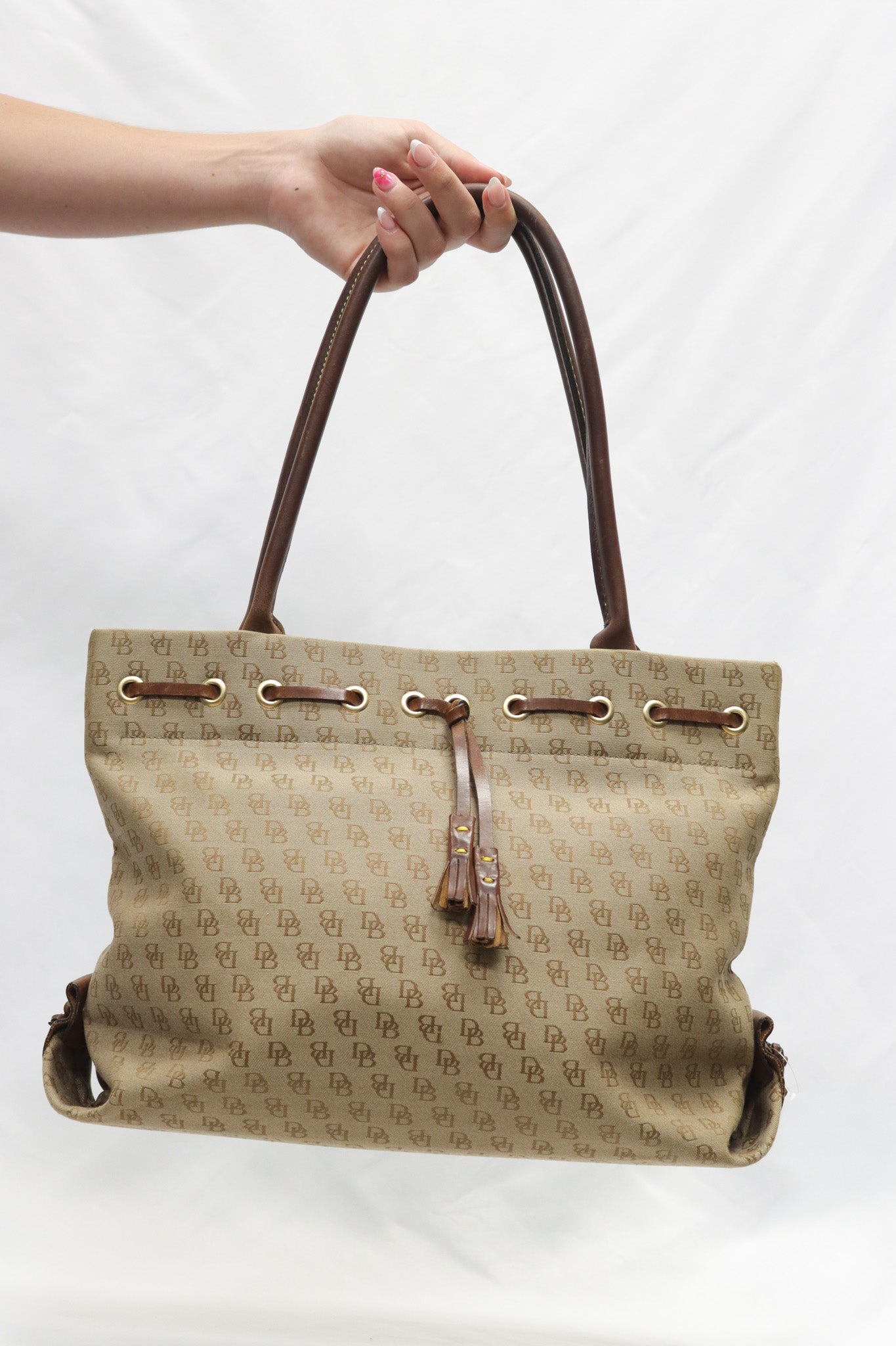 Dooney & Burke Brown Logo Top Handle Bag