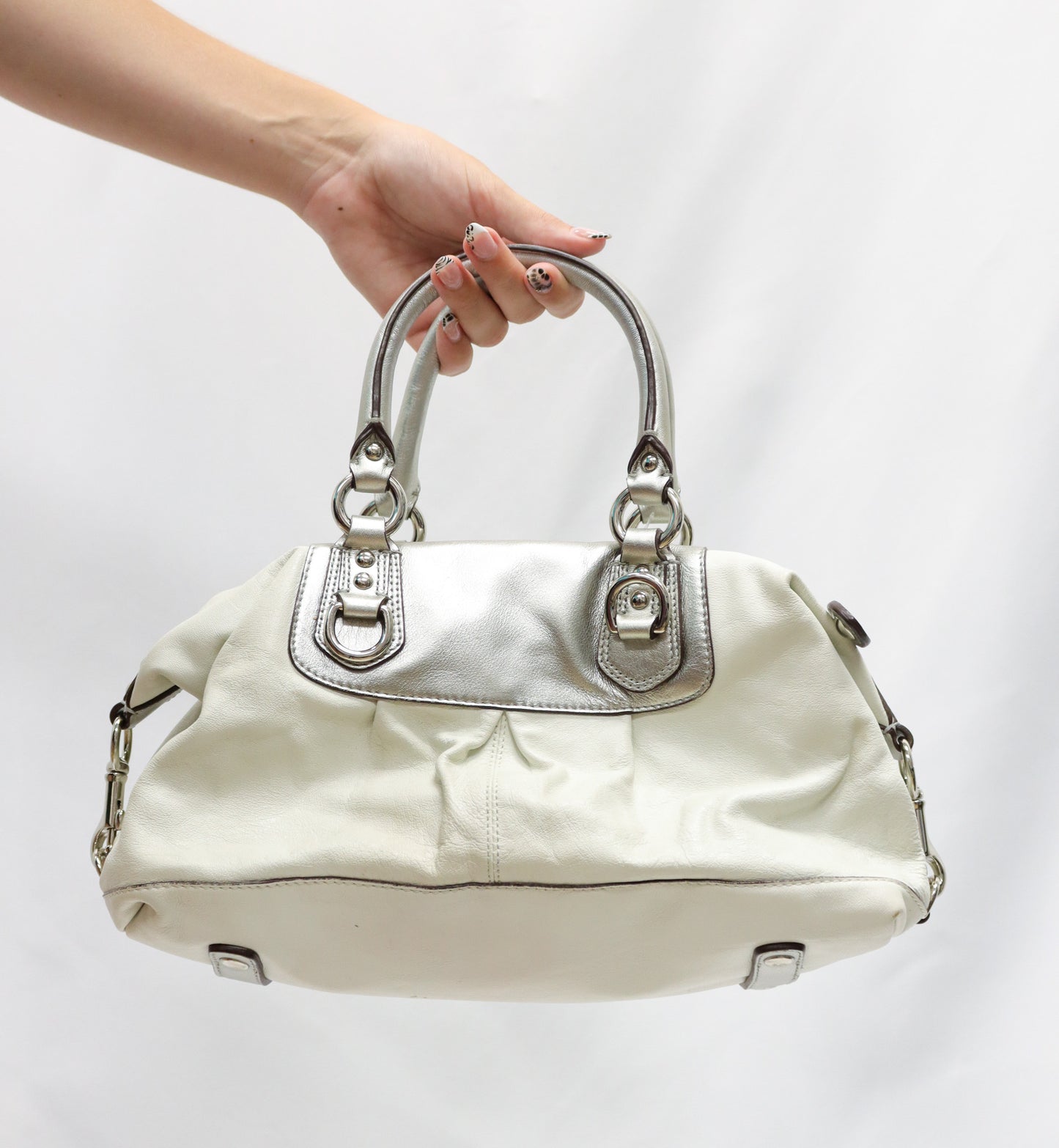 Coach Silver Ashley Leather Satchel