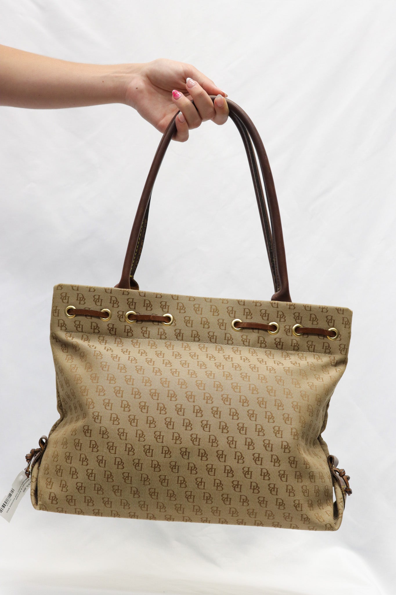 Dooney & Burke Brown Logo Top Handle Bag