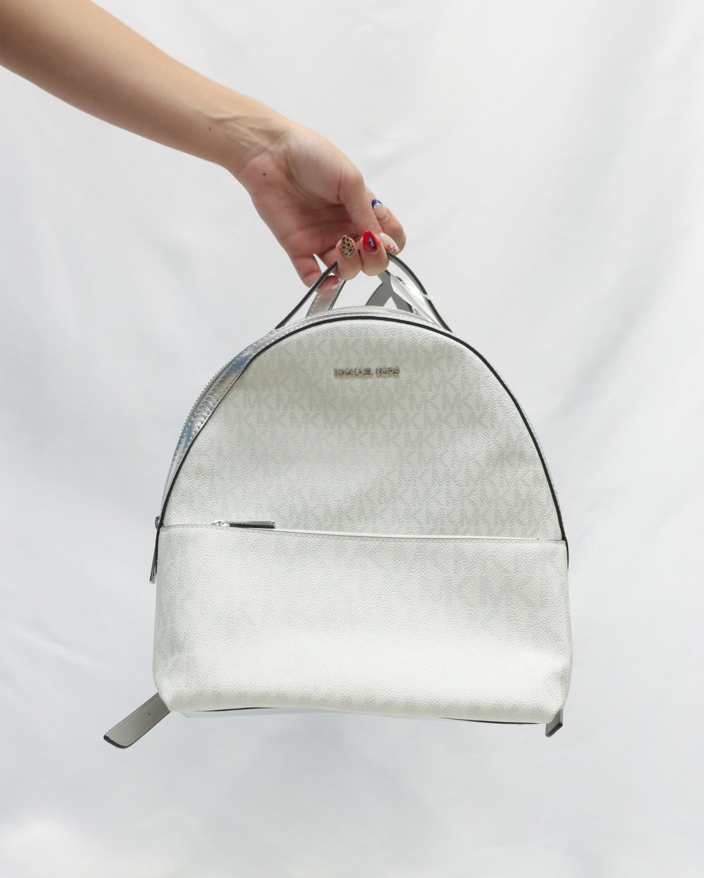 Michael Kors White Monograam Backpack