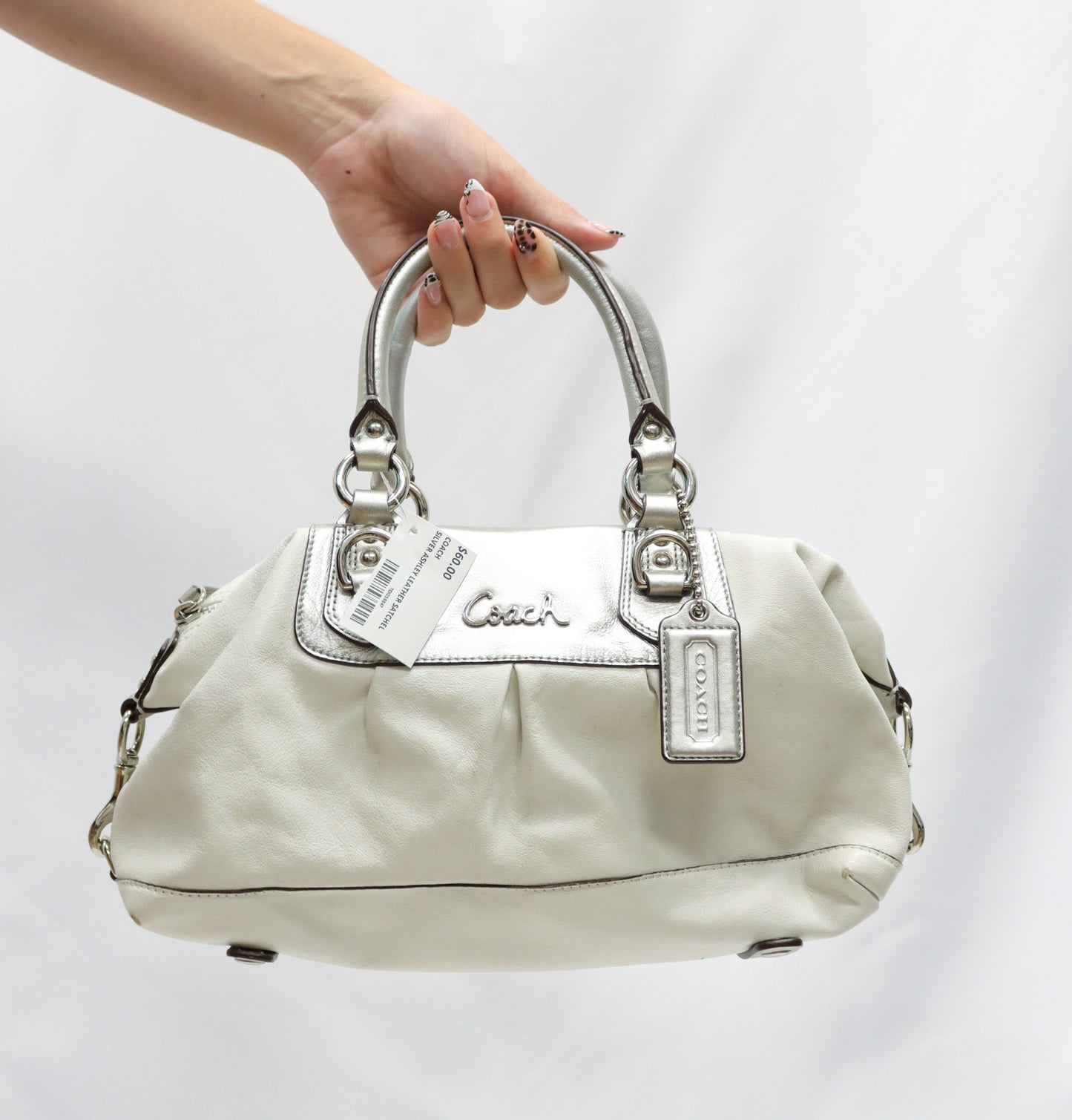 Coach Silver Ashley Leather Satchel