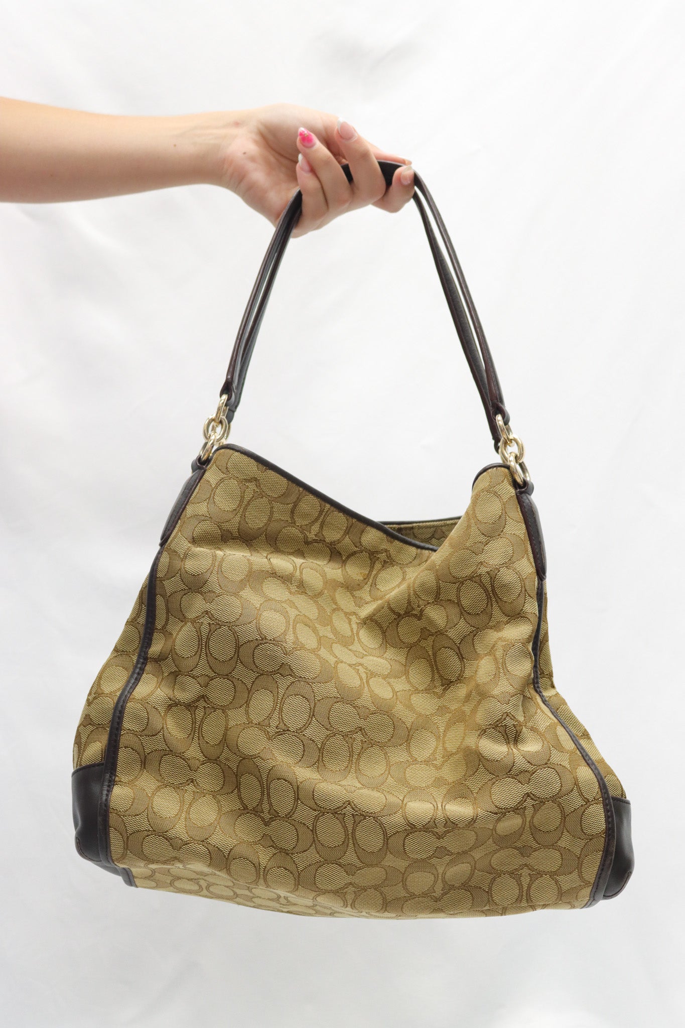 Coach Brown Canvas Monogram Handbag
