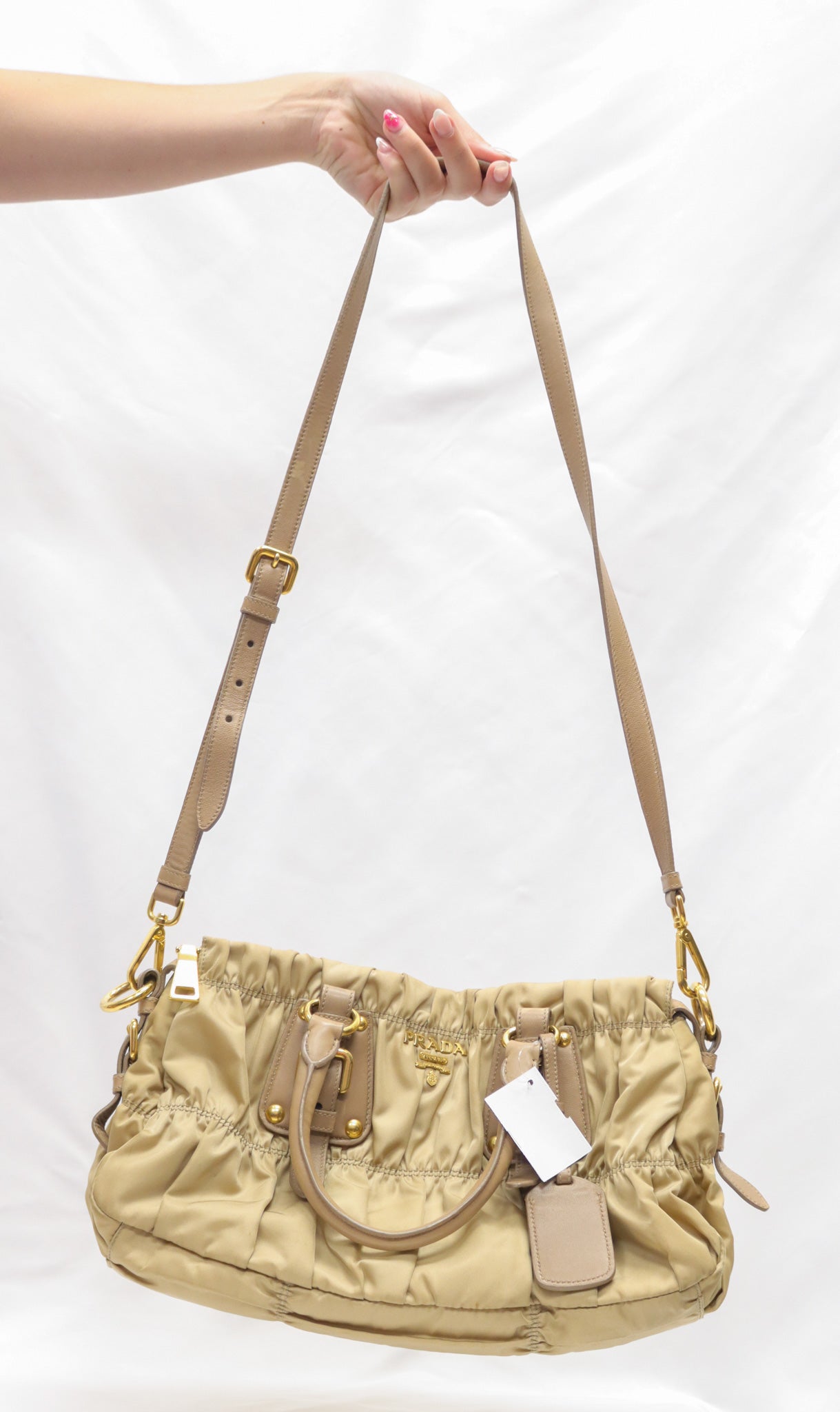 Prada Tan Tessuto Gaufre