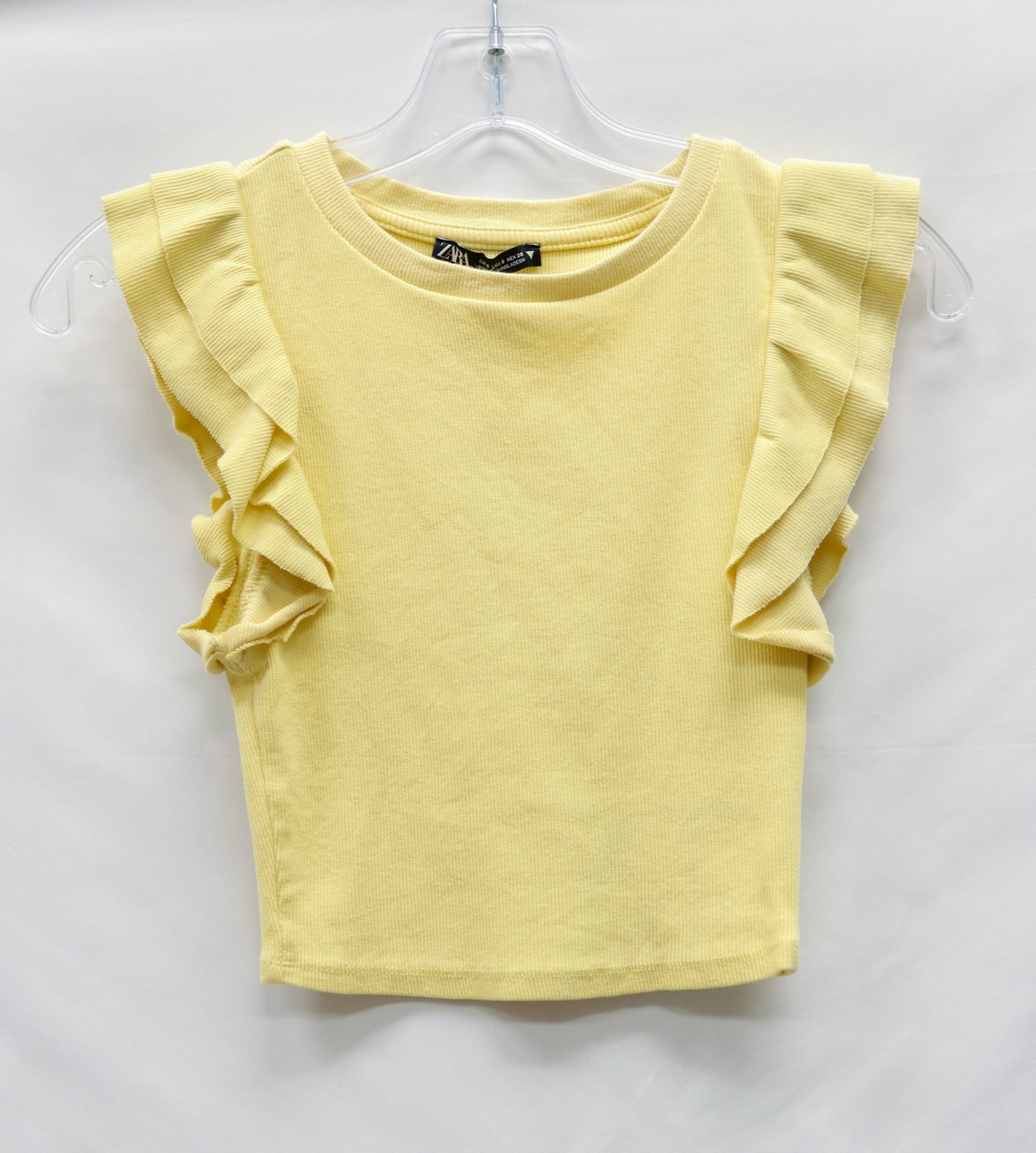 Zara Yellow Ruffle Tank Size S