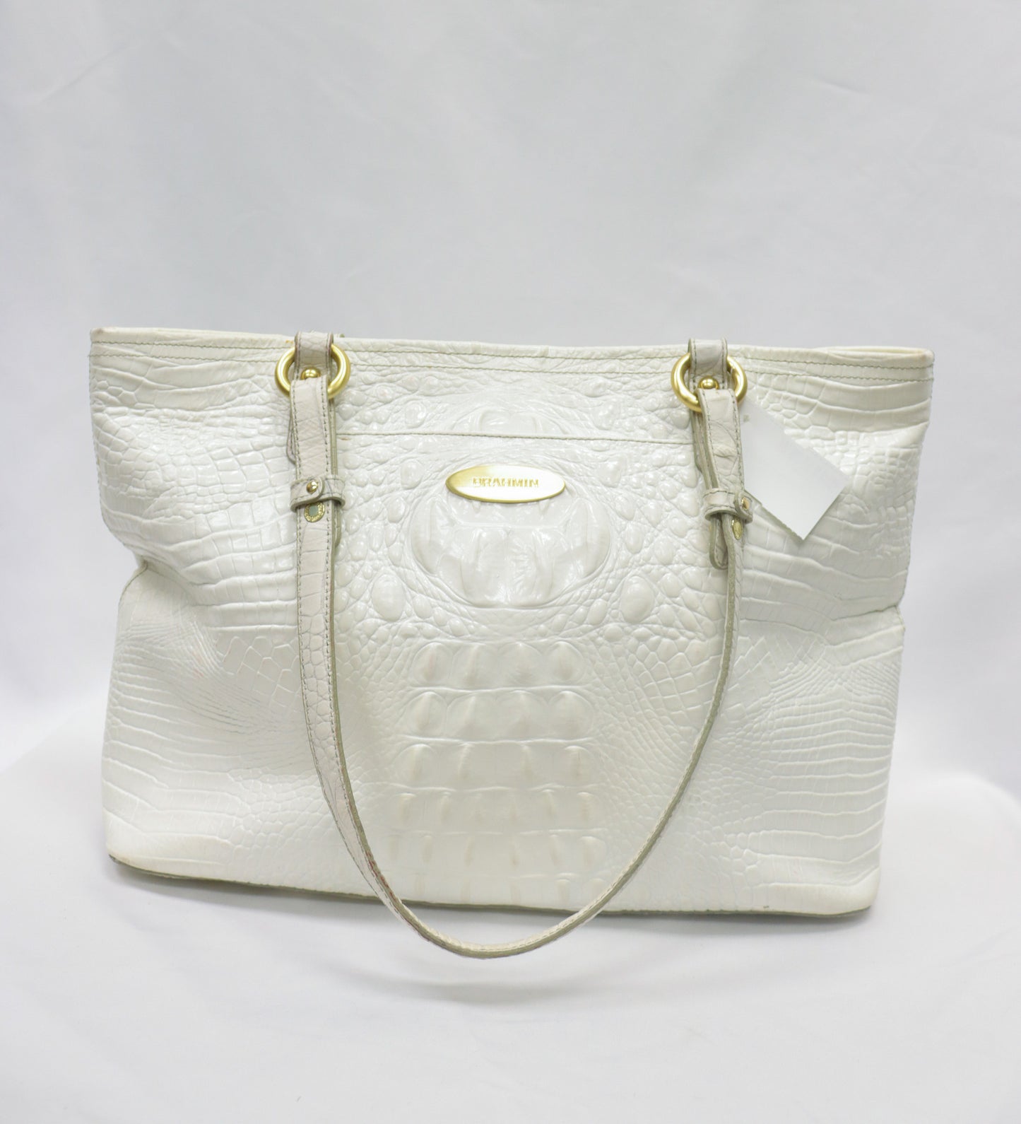 Brahmin White Tote Purse AS IS