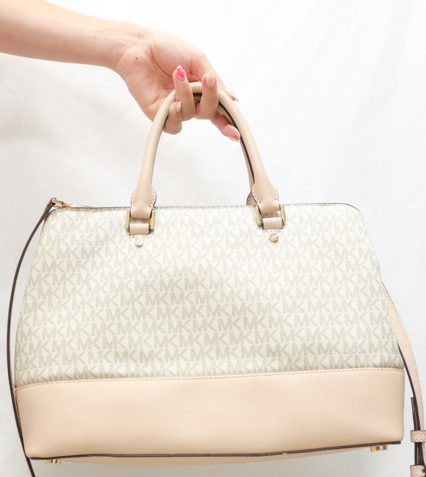 Michael Kors White/Pink Handbag As Is