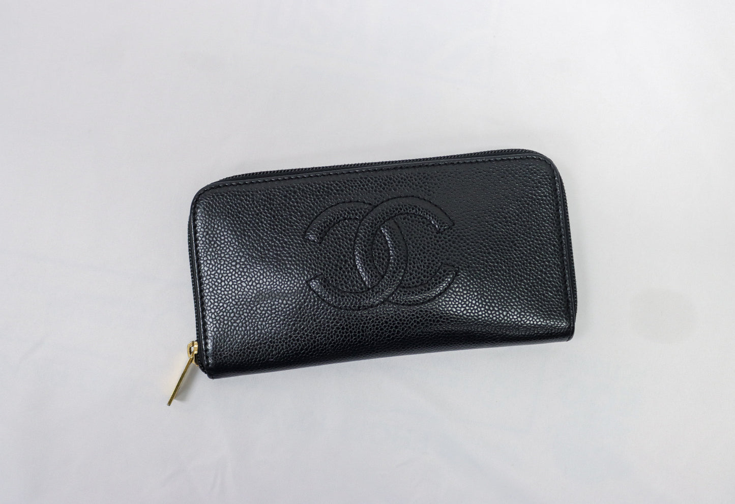 Chanel Caviar Leather Zip Wallet