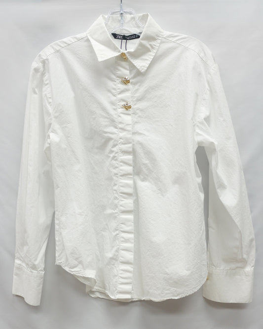 Zara White Button Up Size S