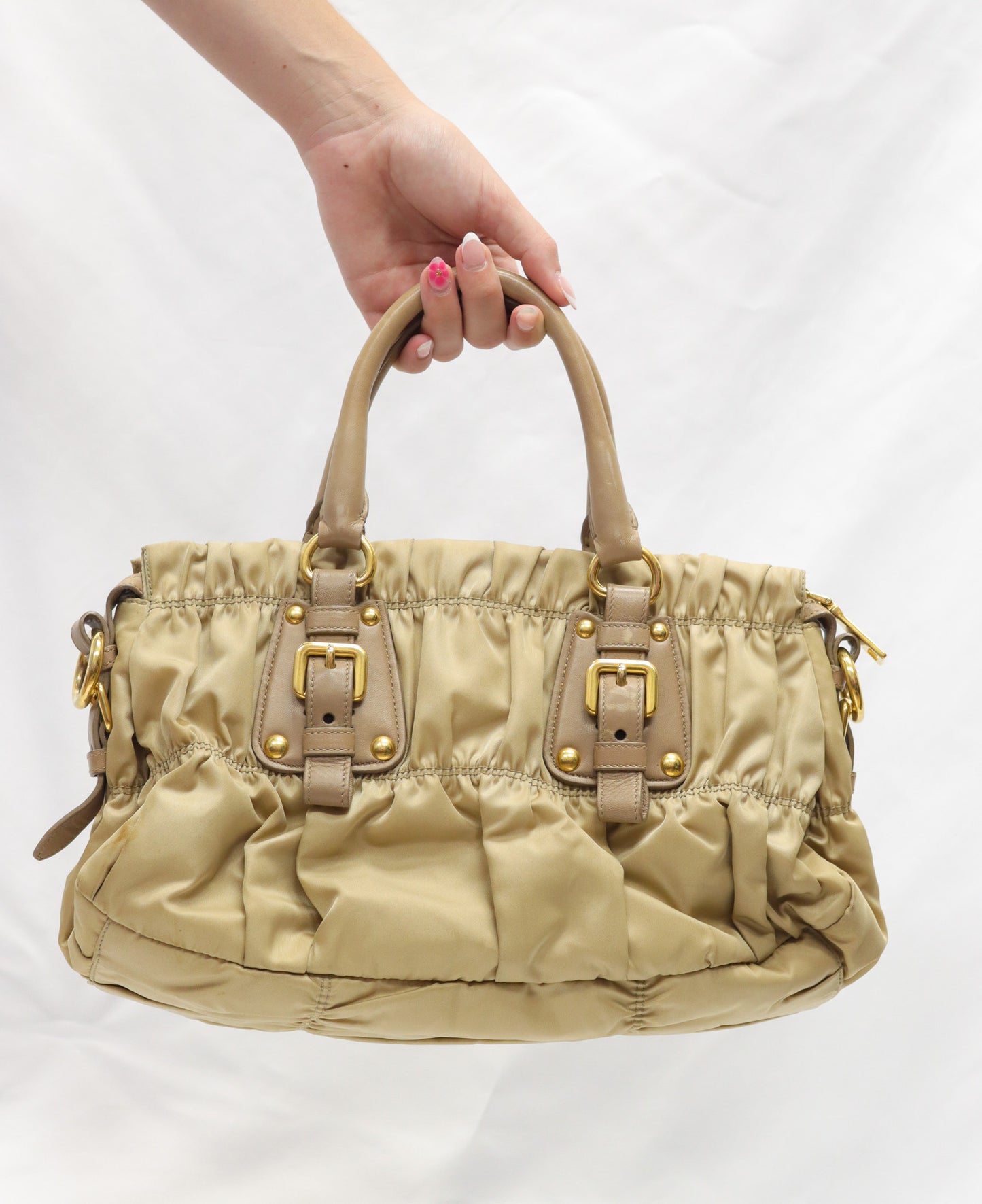 Prada Tan Tessuto Gaufre