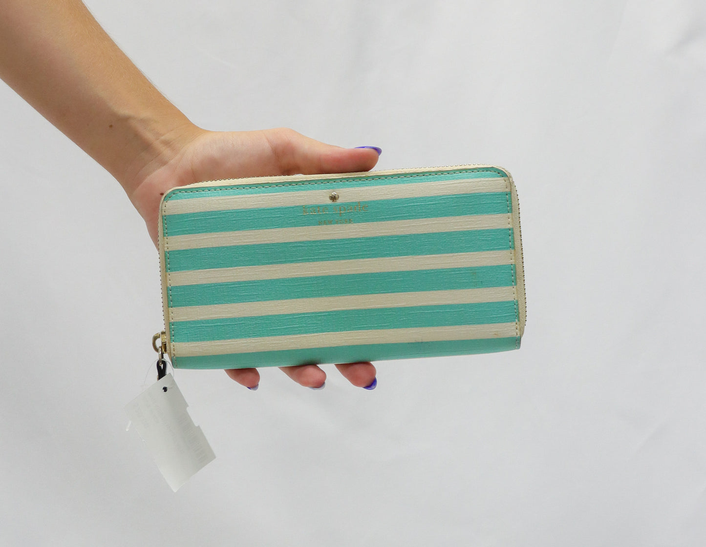 Kate Spade Blue Stripped wallet AS IS