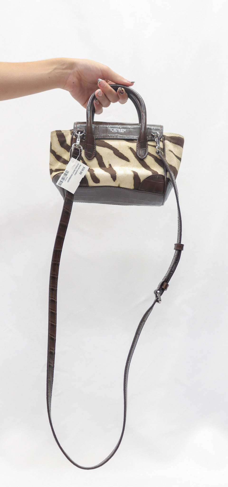 Ralph Laurne Animal Print Crossbody W Long Strap